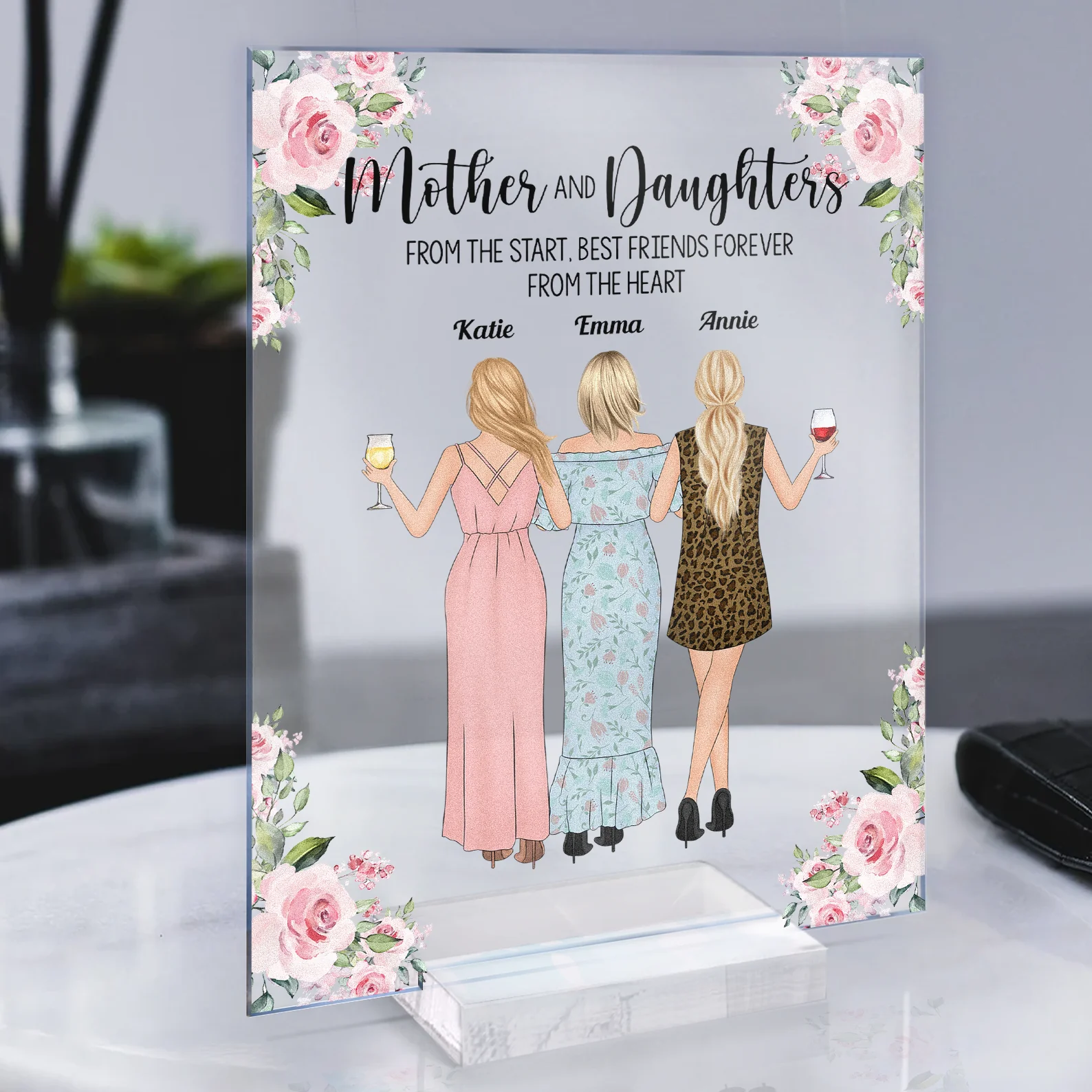 The Love Between Mother And Daughters - Personalized Acrylic Plaque - Image 2