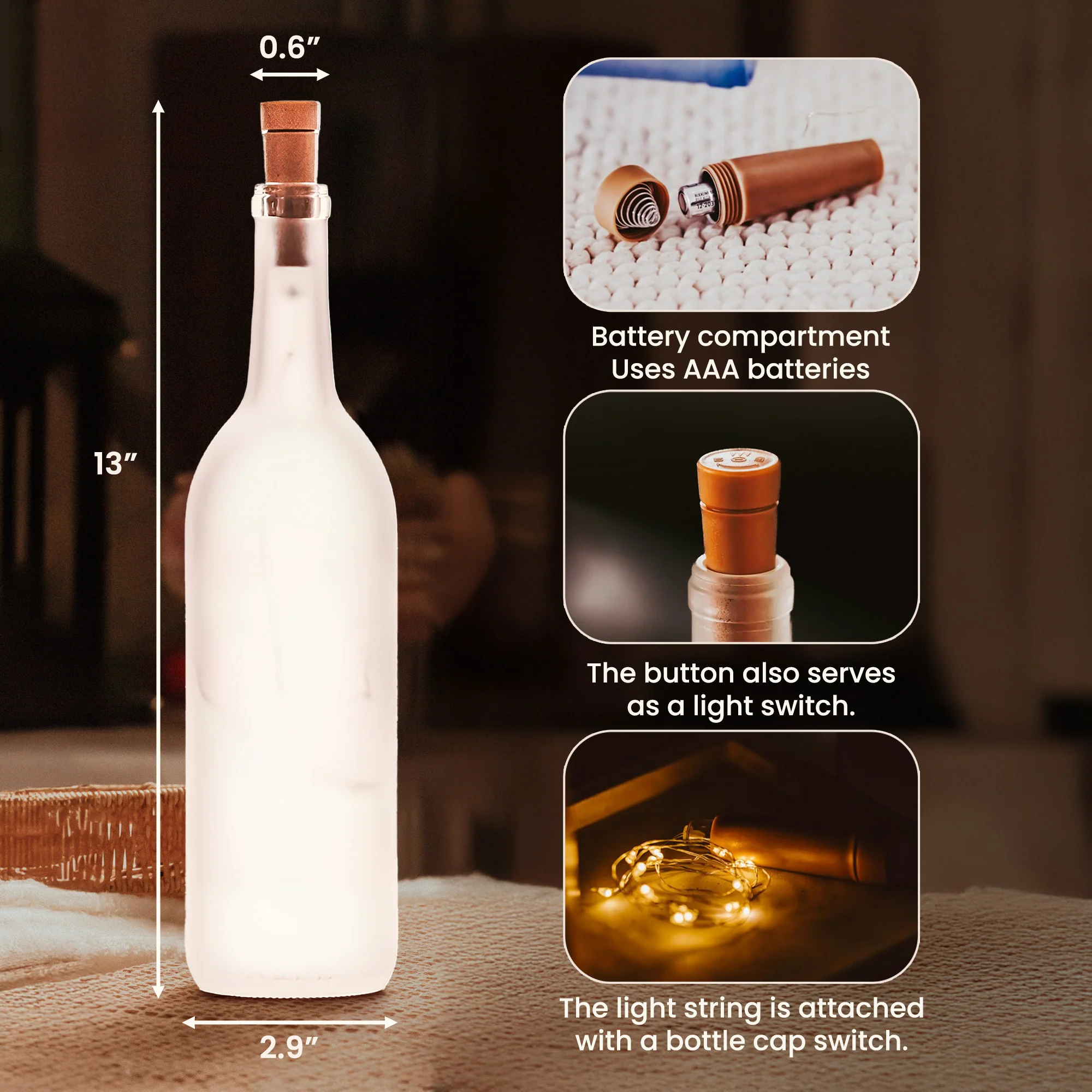 The Love Between Mother & Daughters Is Forever - Personalized Bottle Lamp - Image 5