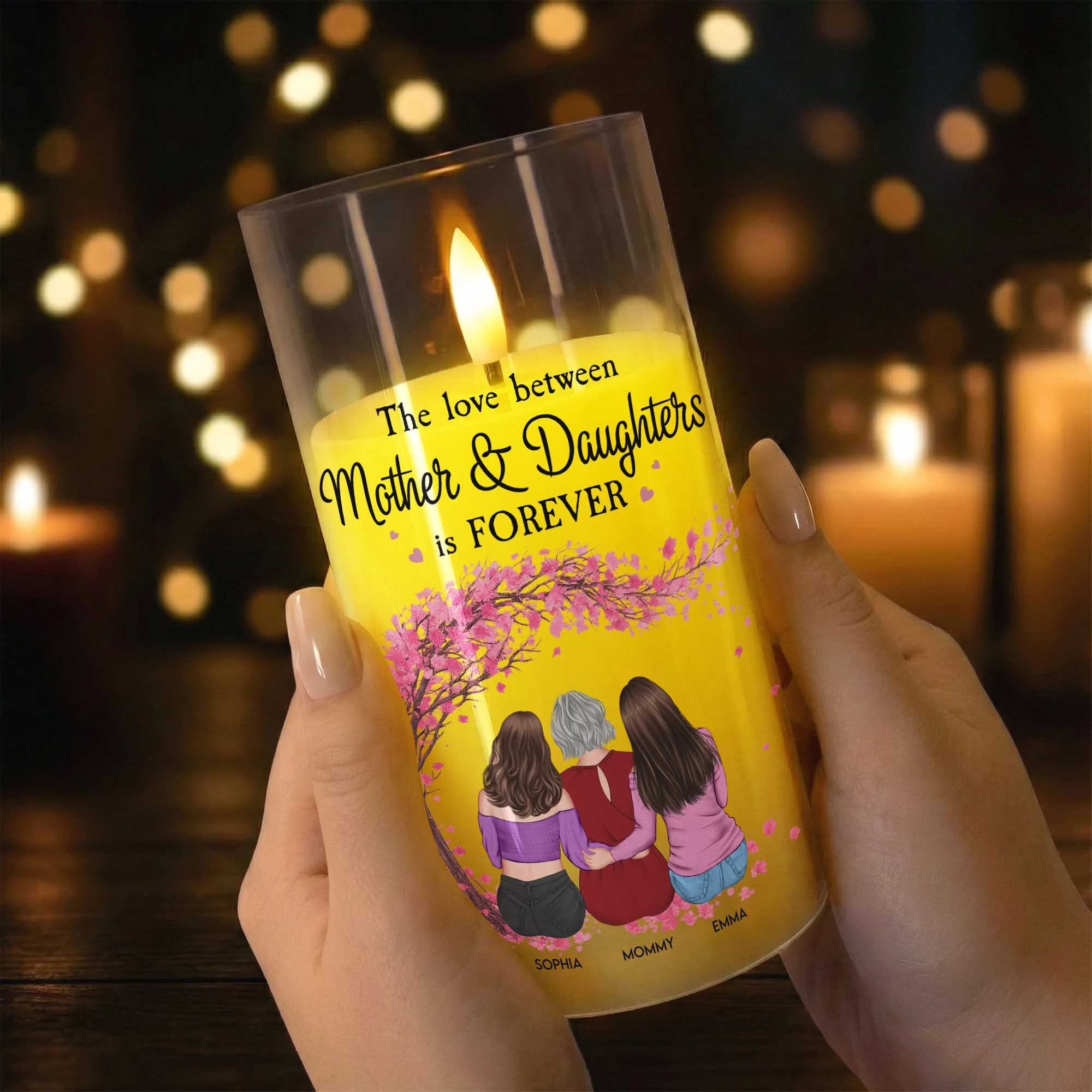 The Love Between Mother & Daughters Is Forever - Personalized LED Candle Light - Image 4