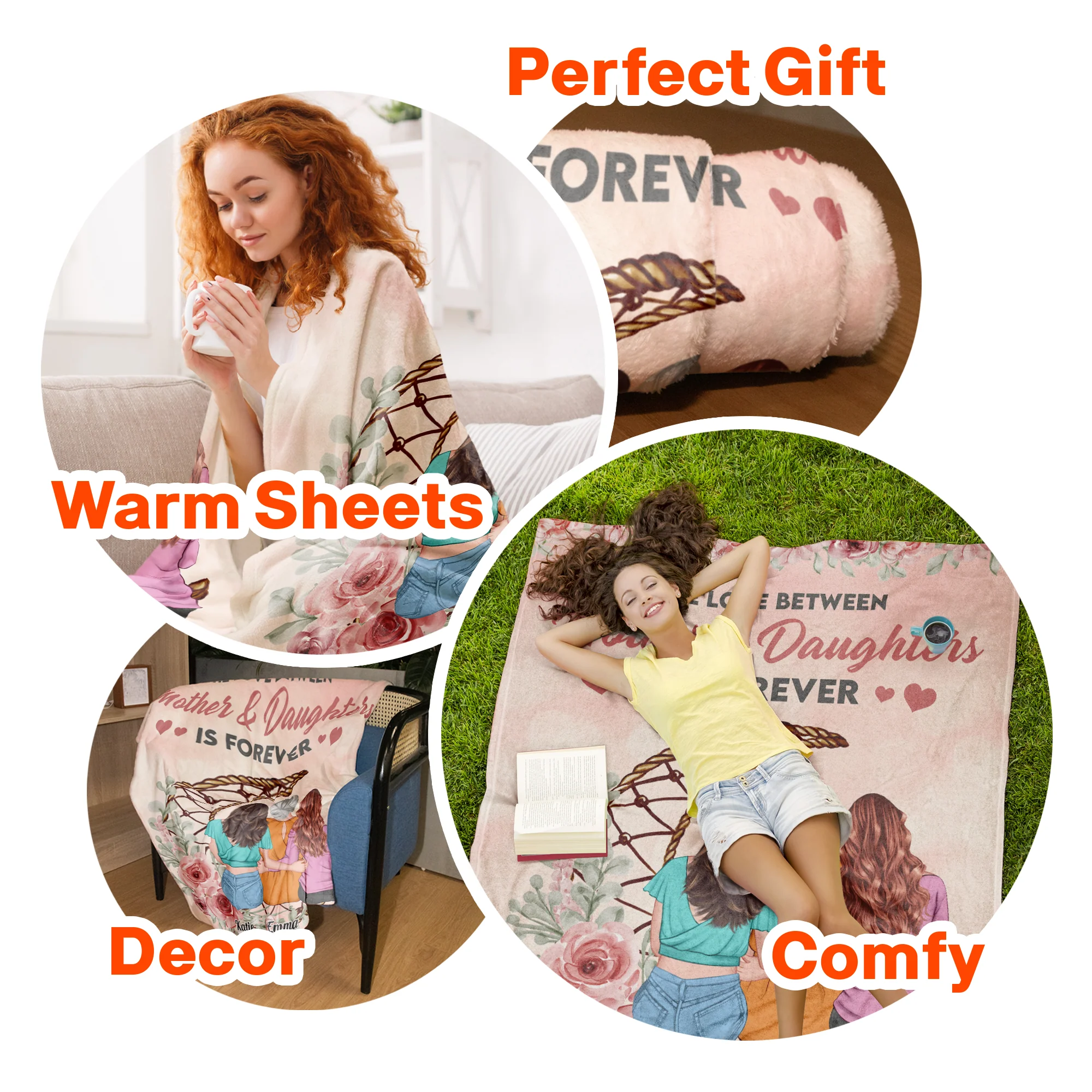 The Love Between Mother & Daughters - Personalized Blanket - Image 7