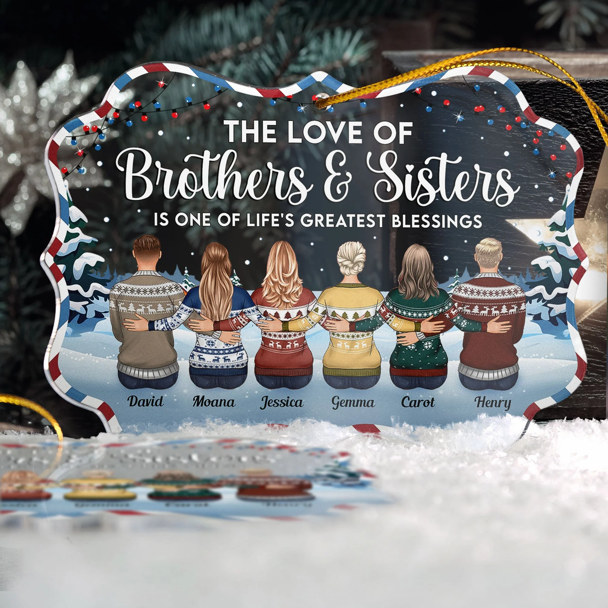 The Love Of Brothers & Sisters Is Forever - Personalized Acrylic Ornament - Christmas, Loving Gift For Family, Brothers, Sisters - Image 2