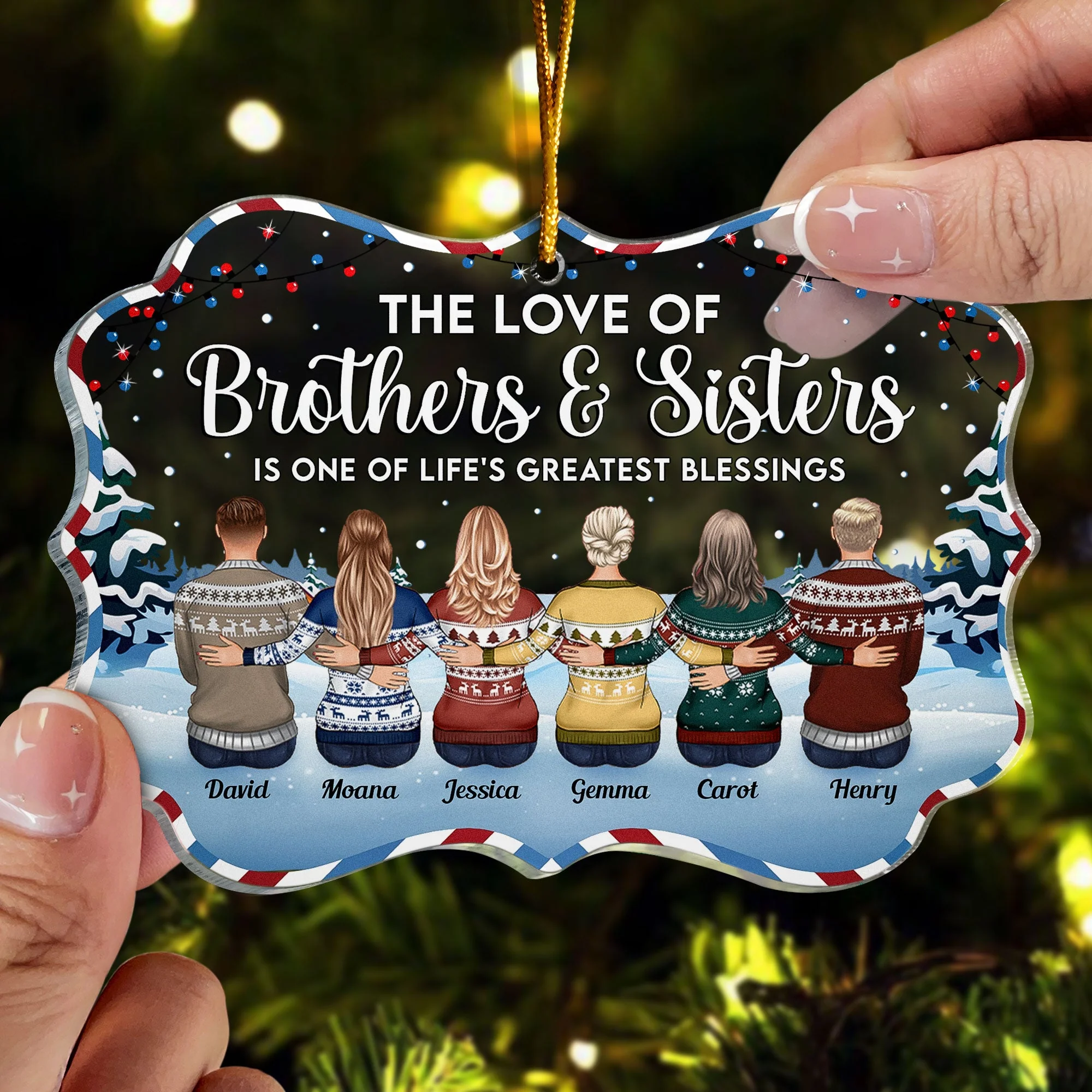 The Love Of Brothers & Sisters Is Forever - Personalized Acrylic Ornament - Christmas, Loving Gift For Family, Brothers, Sisters - Image 7