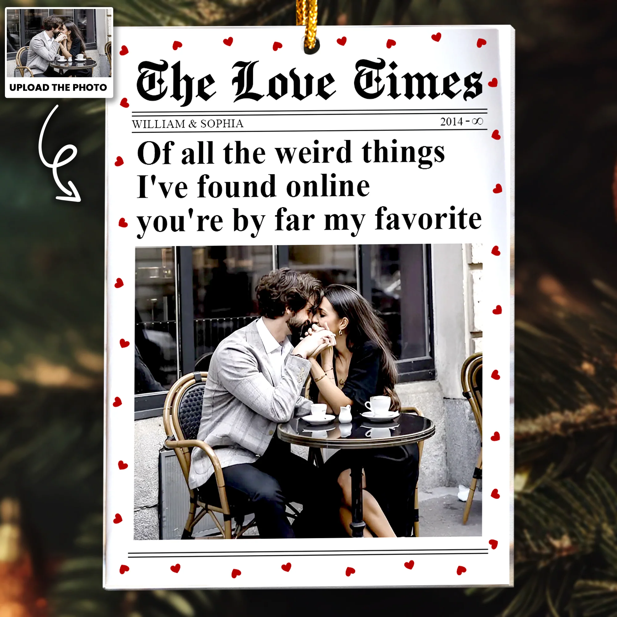 The Love Times Of All The Weird Things I've Found Online - Personalized Photo Ornament - Image 4