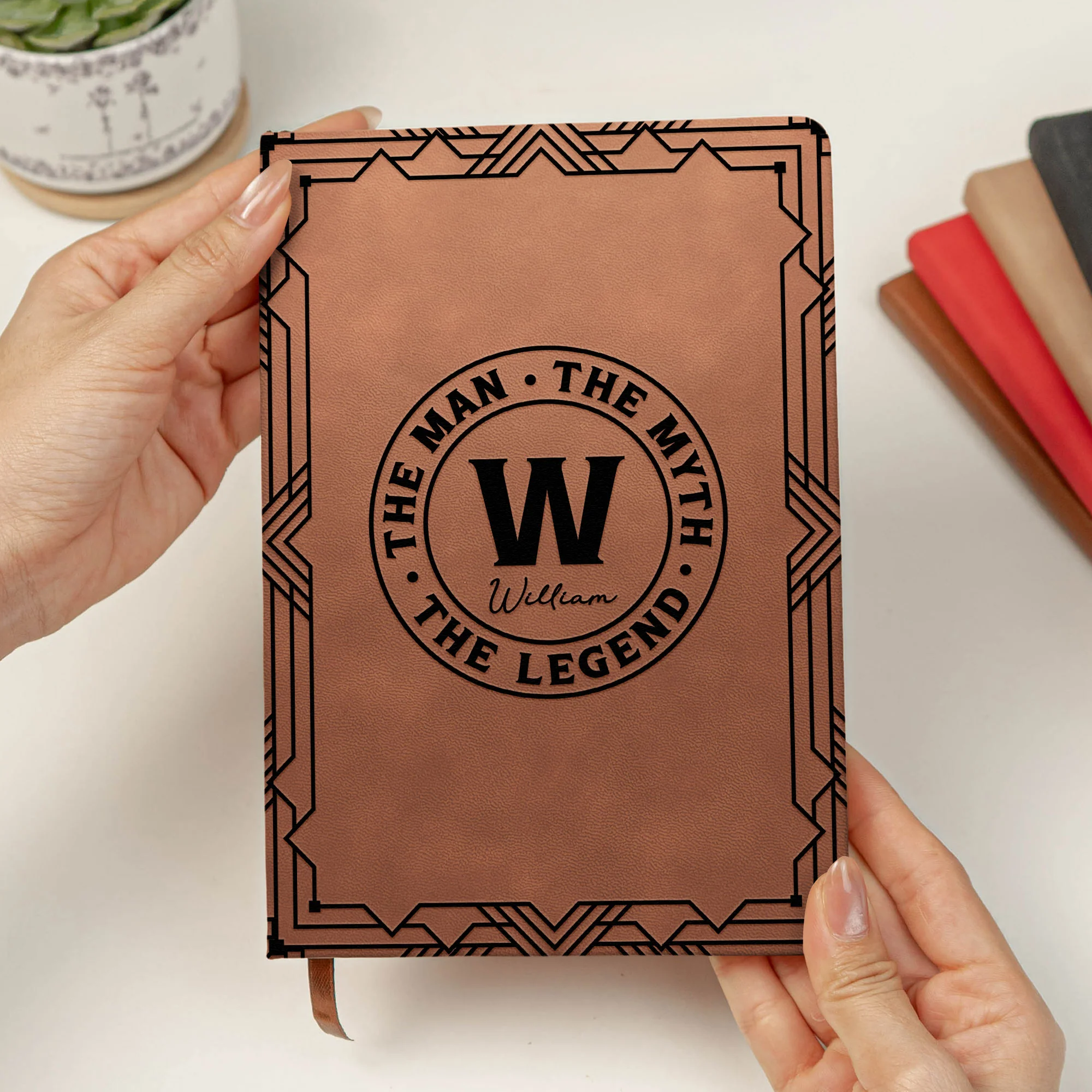 The Man The Myth The Legend Monogram - Personalized Leather Journal - Image 3
