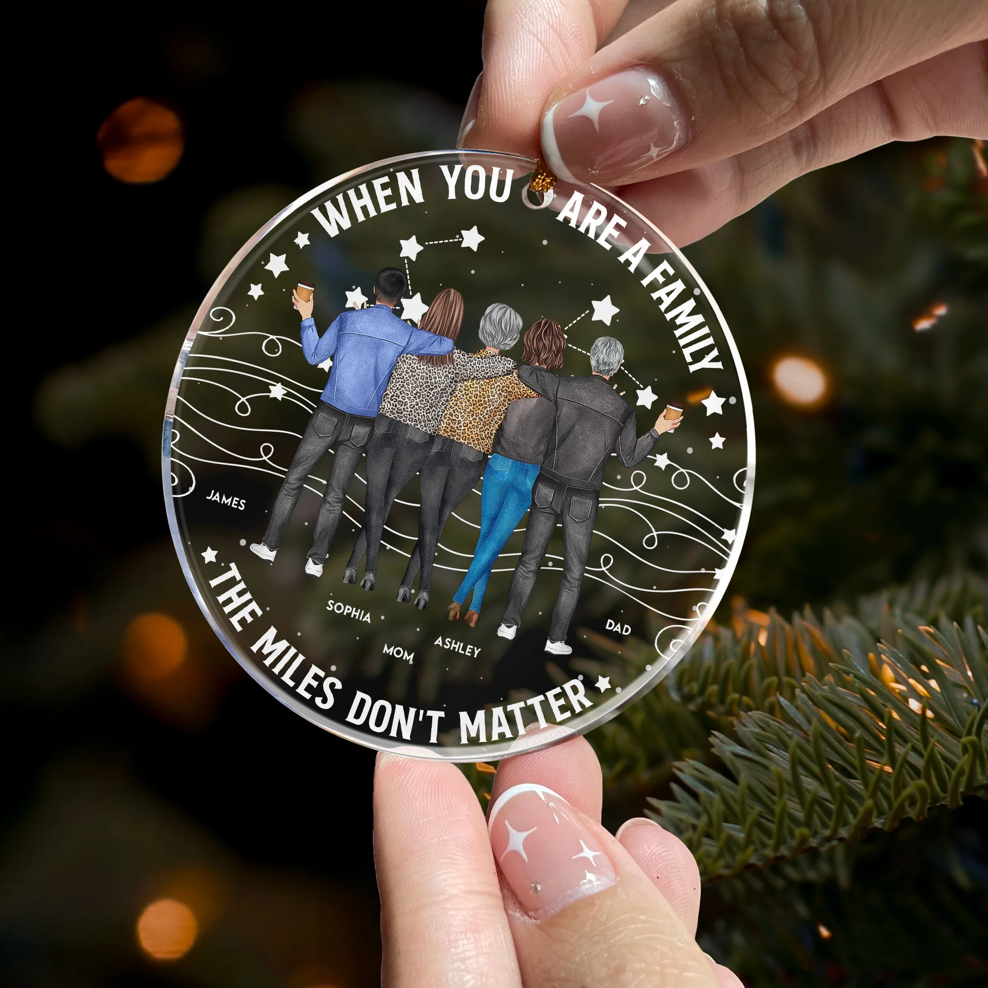 The Miles Don't Matter - Personalized Acrylic Ornament - Image 2