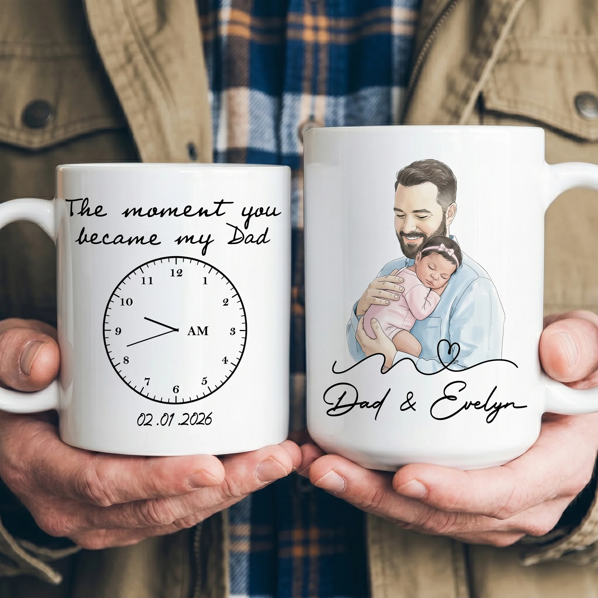 The Moment You Became My Dad Father's Day Gift For New Dad, Husband - Personalized Mug - Image 5