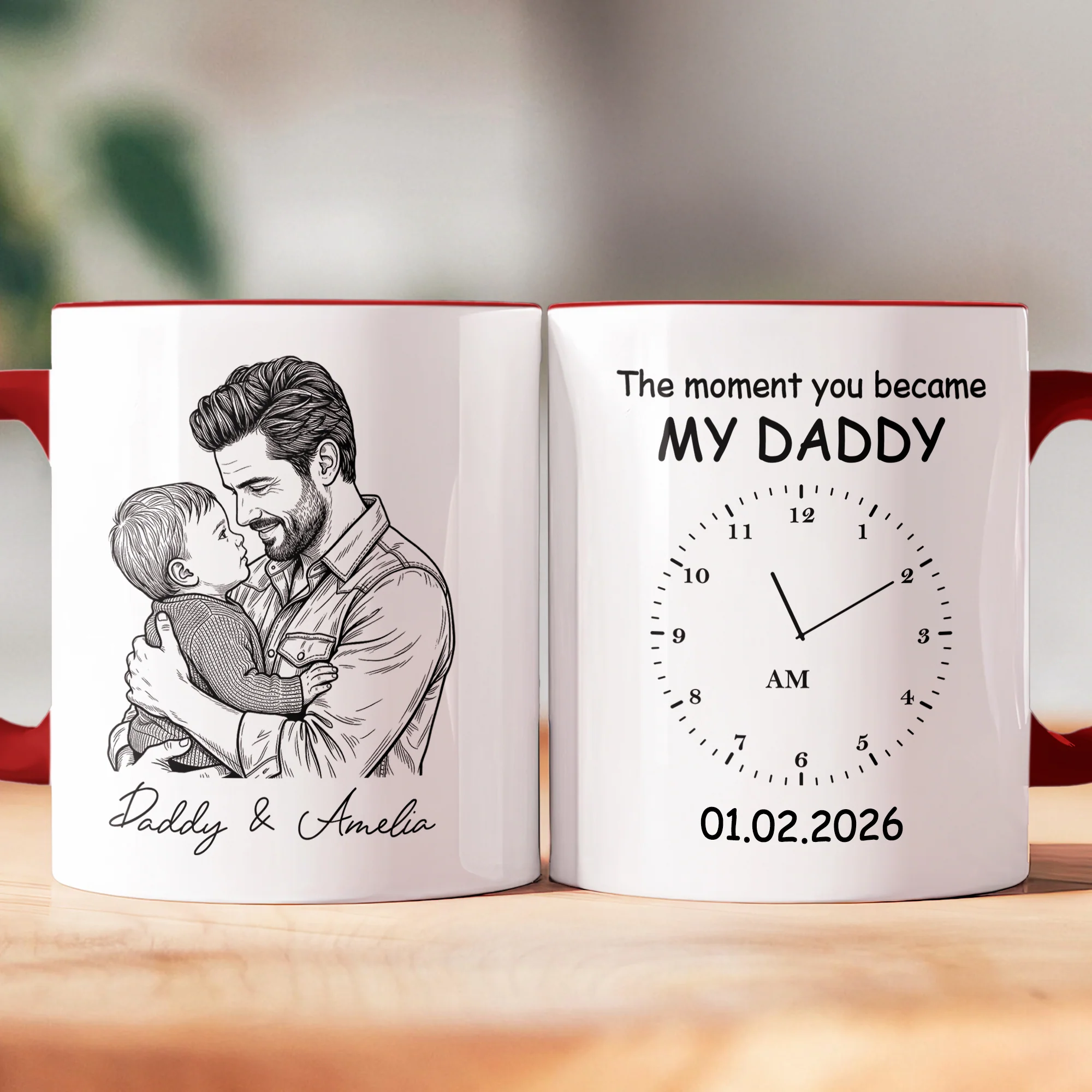 The Moment You Became My Dad Sketch Line Art Father's Day Gift For Dad, Husband - Personalized Mug - Image 7
