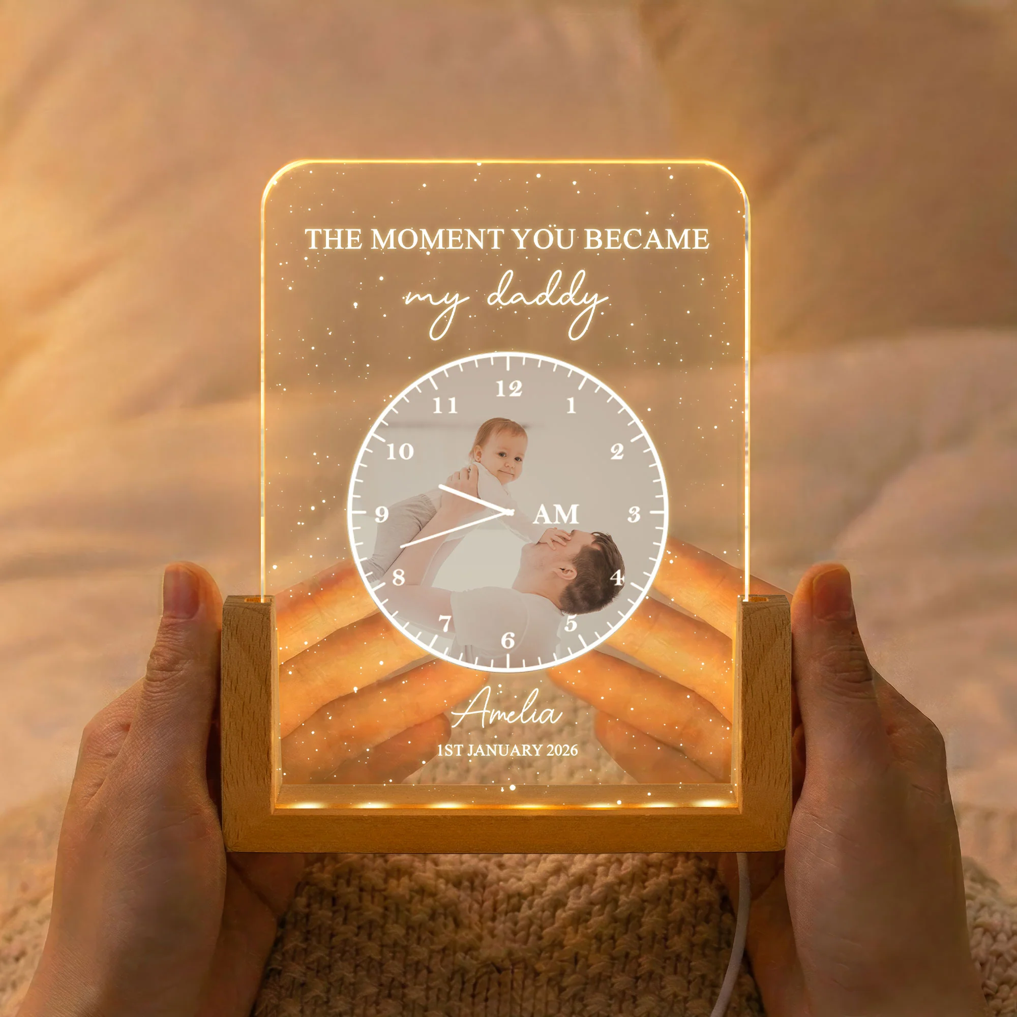 The Moment You Became My Daddy Father's Day Gift For New Dad - Personalized Night Light - Image 2