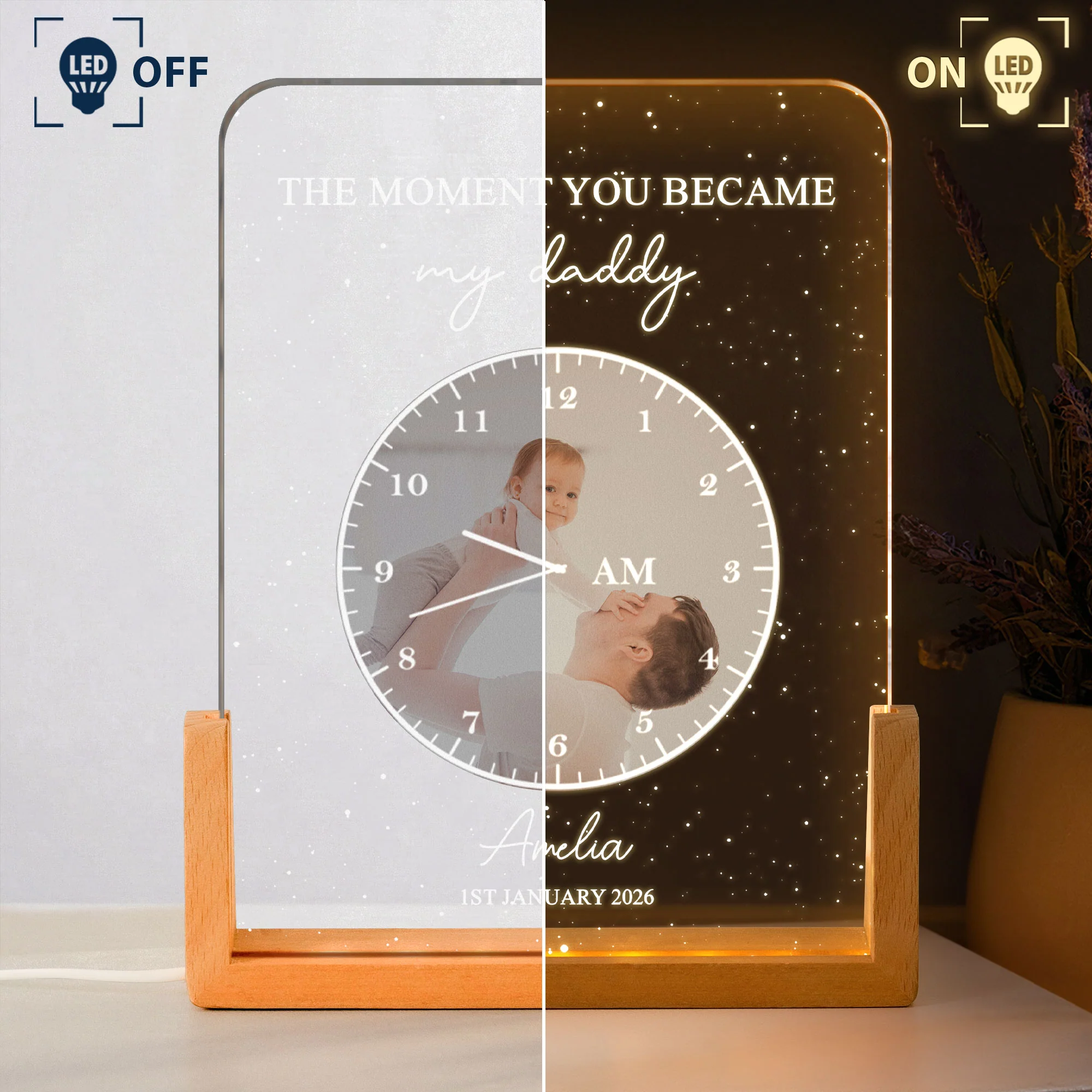 The Moment You Became My Daddy Father's Day Gift For New Dad - Personalized Night Light - Image 4