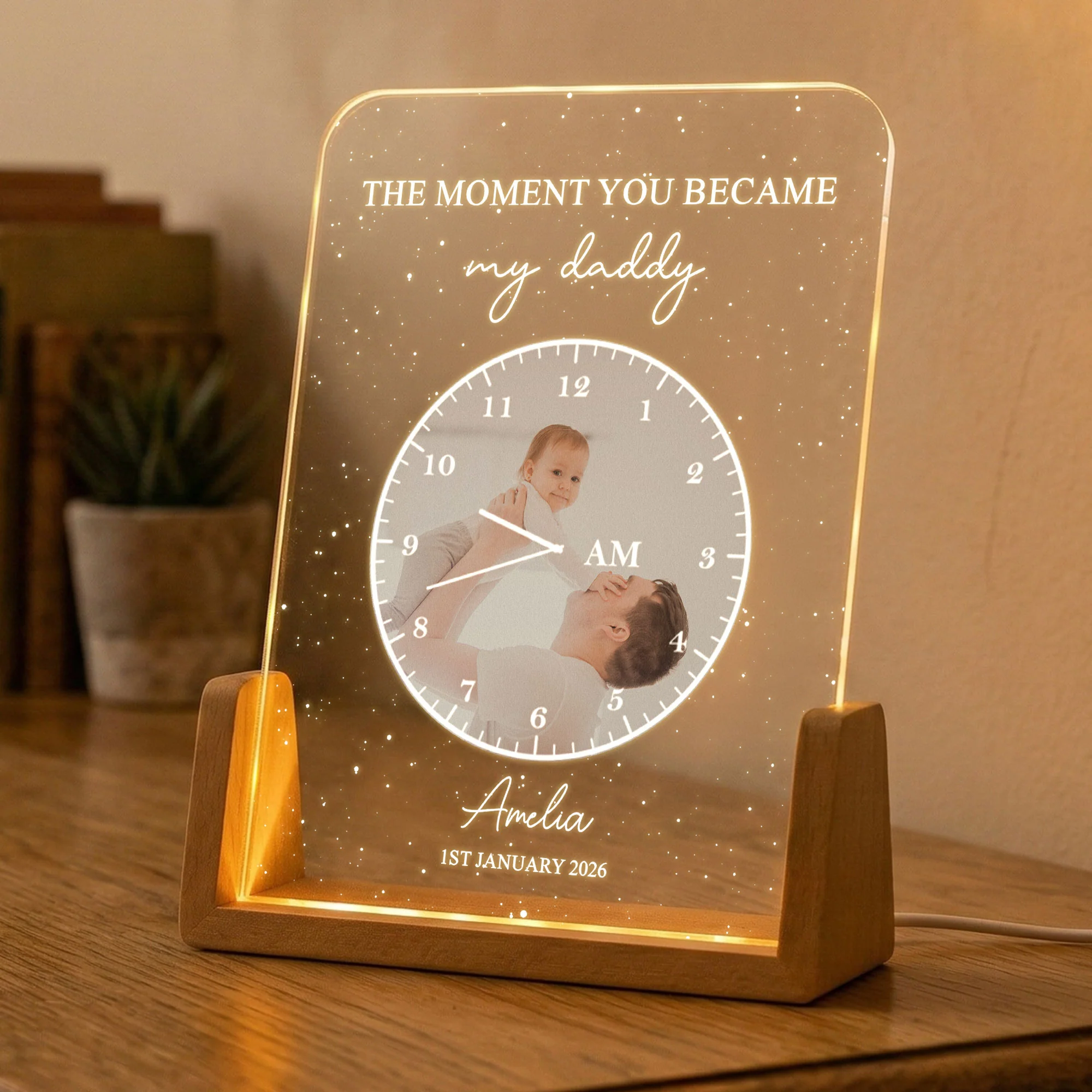 The Moment You Became My Daddy Father's Day Gift For New Dad - Personalized Night Light - Image 5