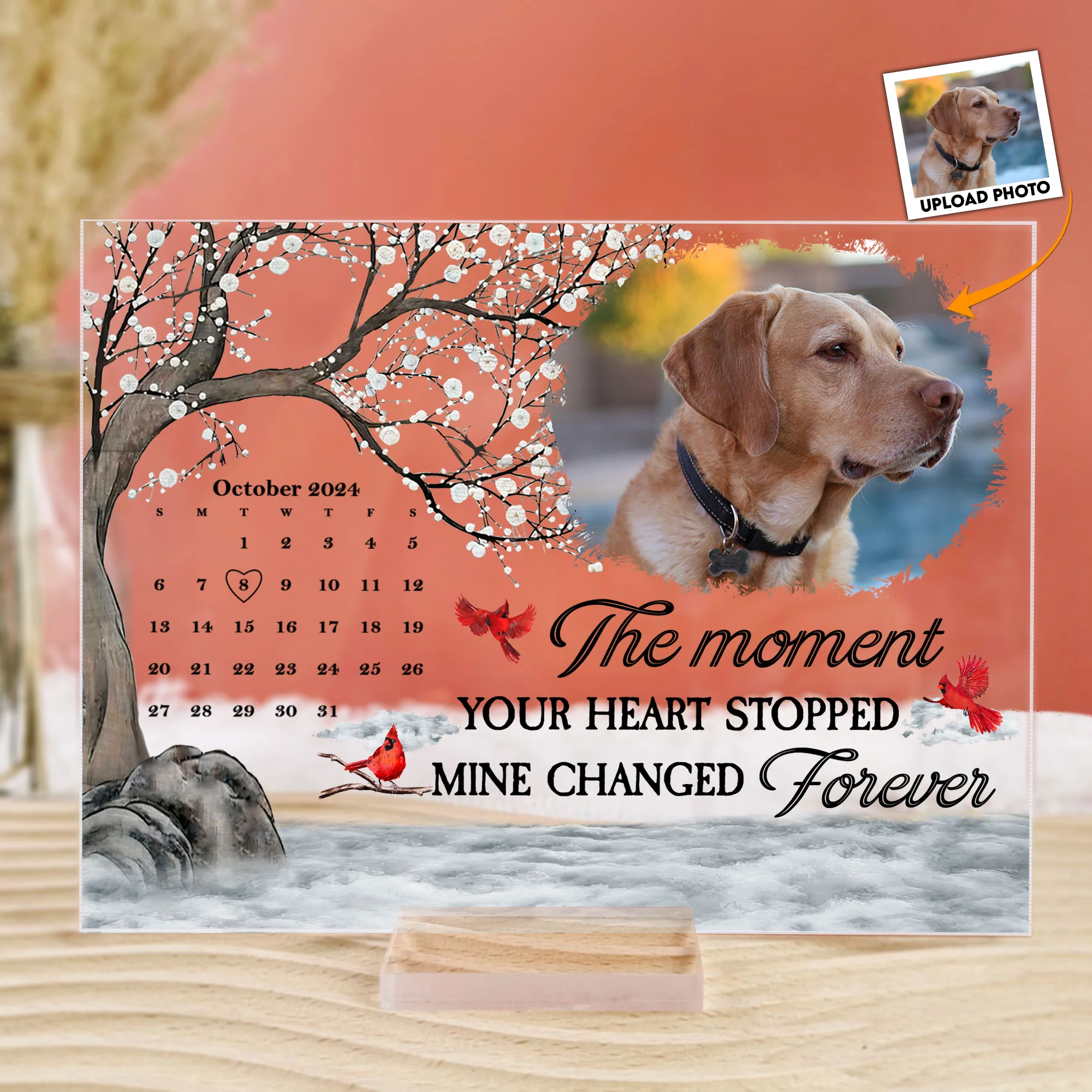 The Moment Your Heart Stopped Mine Changed Forever - Personalized Acrylic Photo Plaque - Image 6