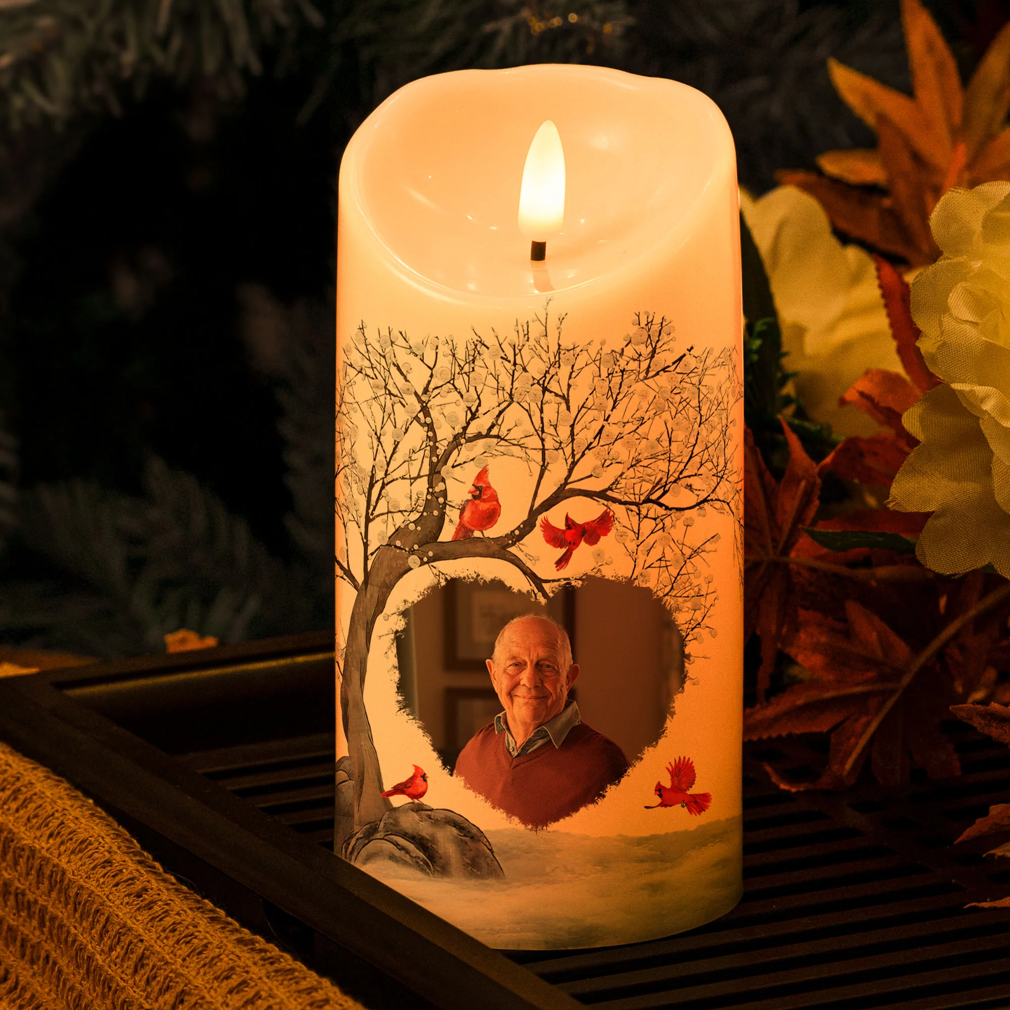The Moment Your Heart Stopped Mine Changed Forever - Personalizes Photo LED Candle - Image 2