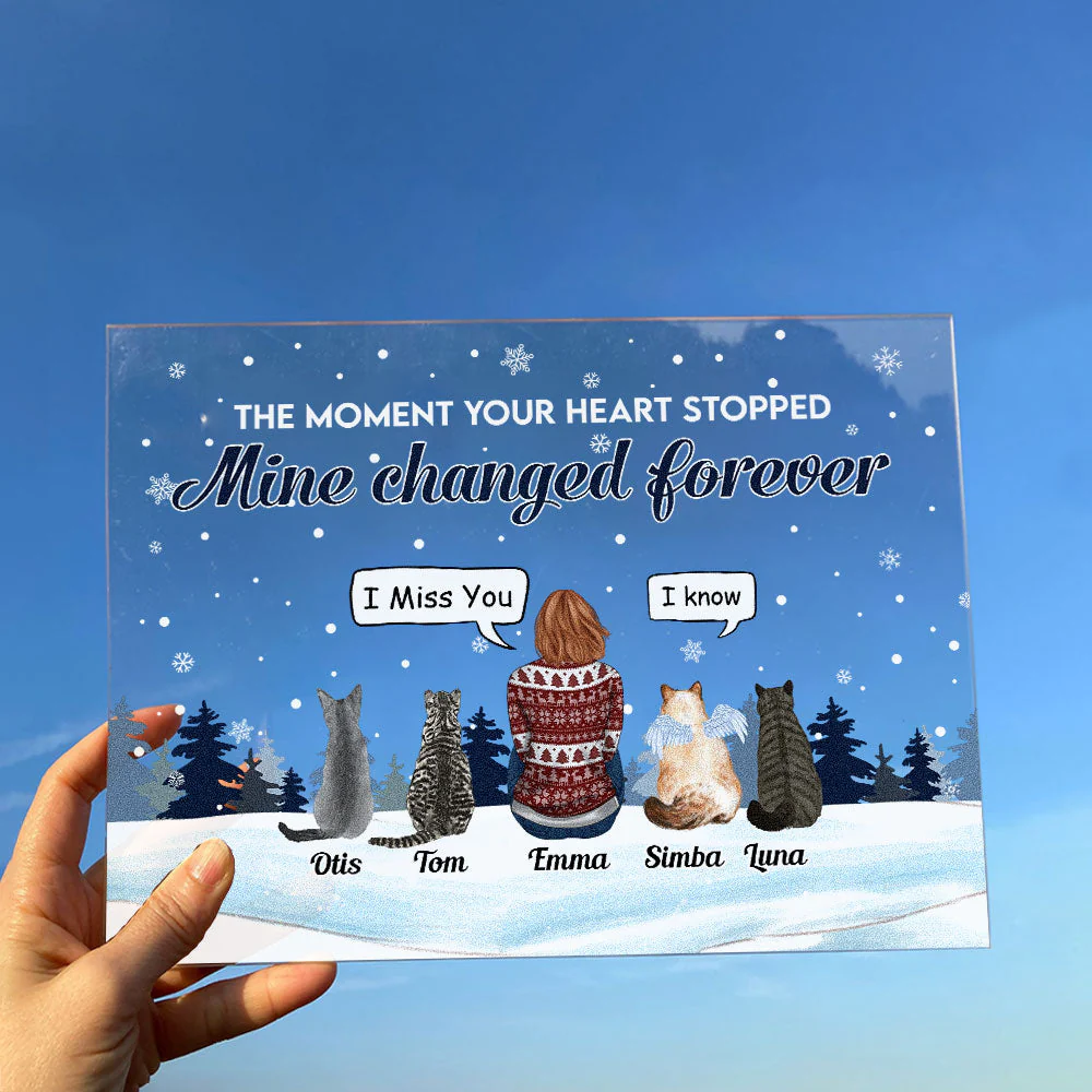 The Moments Your Hearts Stopped - Personalized Acrylic Plaque- Christmas, Memorial, Loving Gift For Pet Loss Owners, Cat Mom, Cat Dad - Image 3