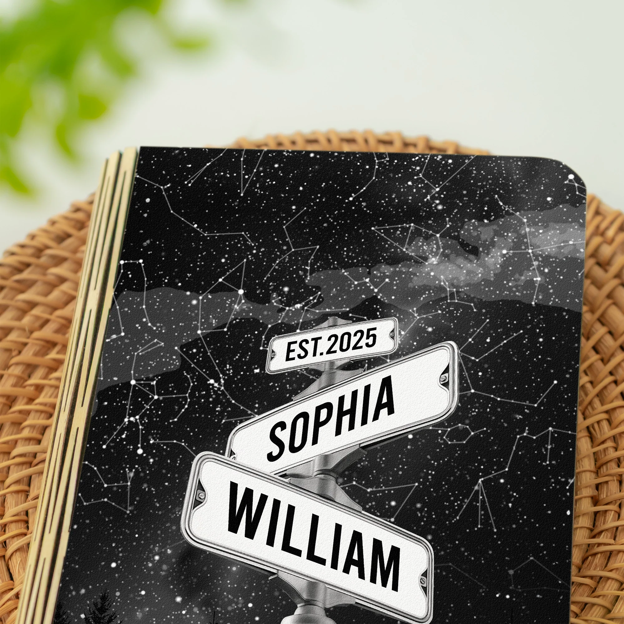 The Night We Met Couple Star Map Custom Name Street Sign - Personalized Book Lamp - Image 6