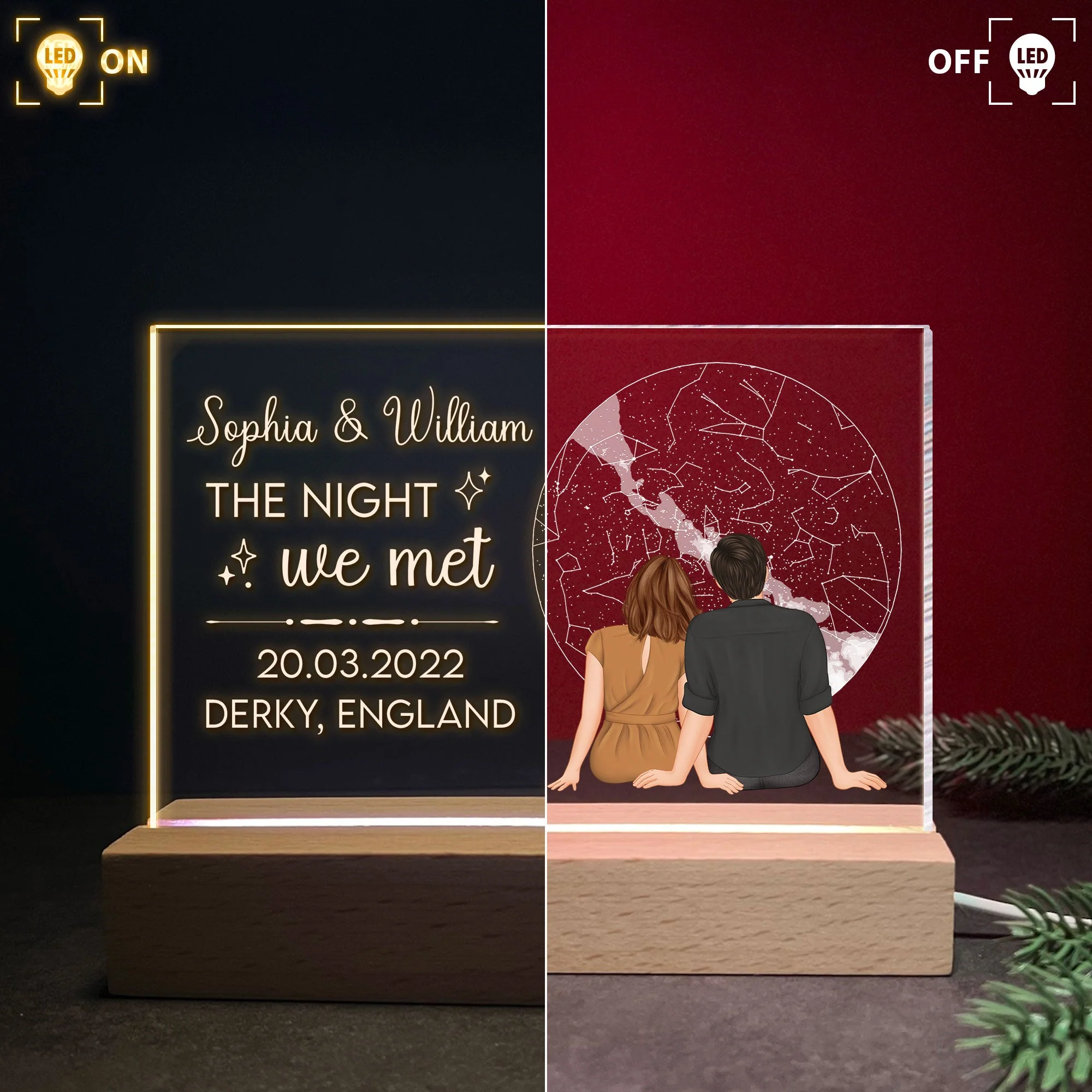 The Night We Met Custom Star Map - Personalized LED Light - Image 3