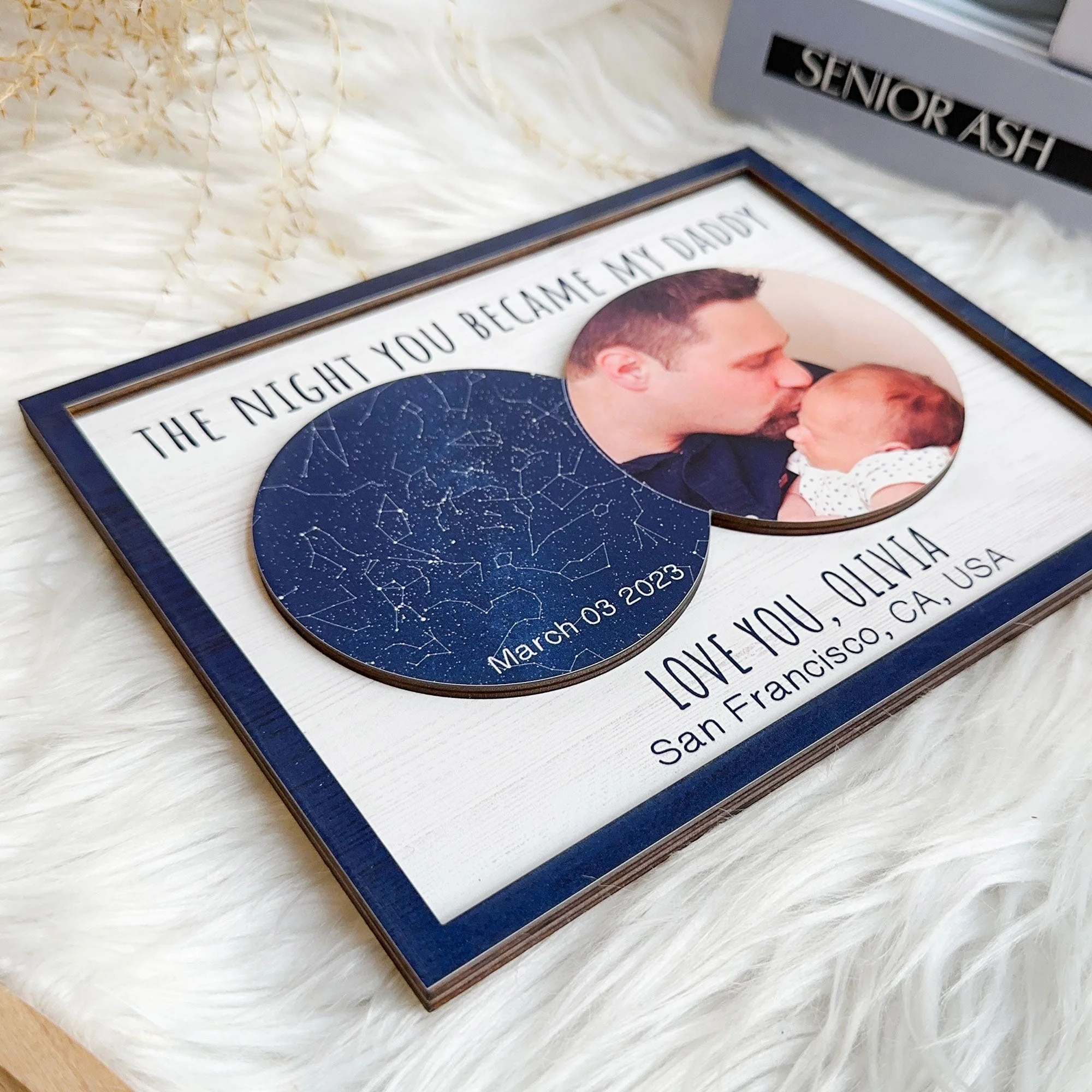 The Night You Became My Daddy - Personalized 2 Layers Wooden Photo Plaque - Image 5