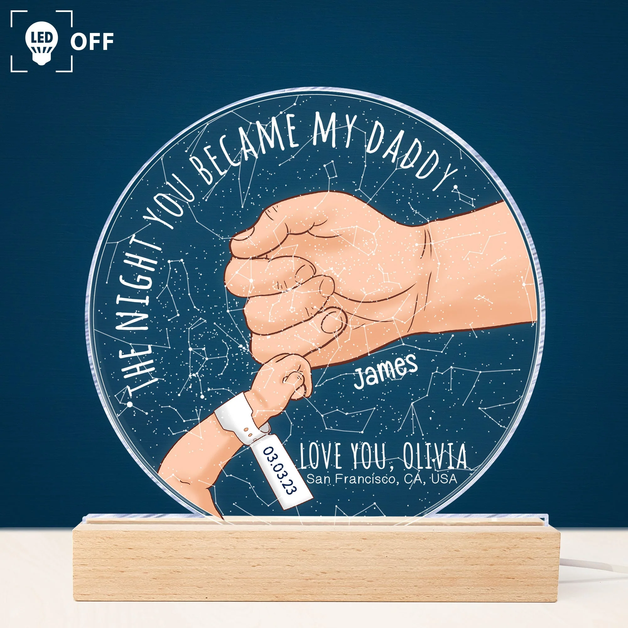 The Night You Became My Daddy - Personalized LED Light - Image 2
