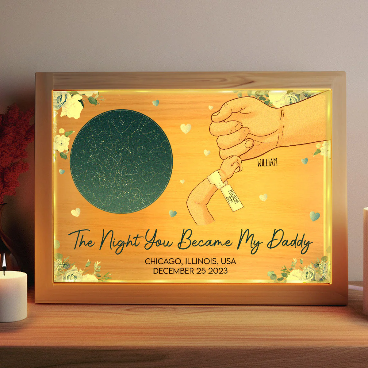 The Night You Became My Mommy 1St Mother's Day - Personalized Frame Light Box - Image 2