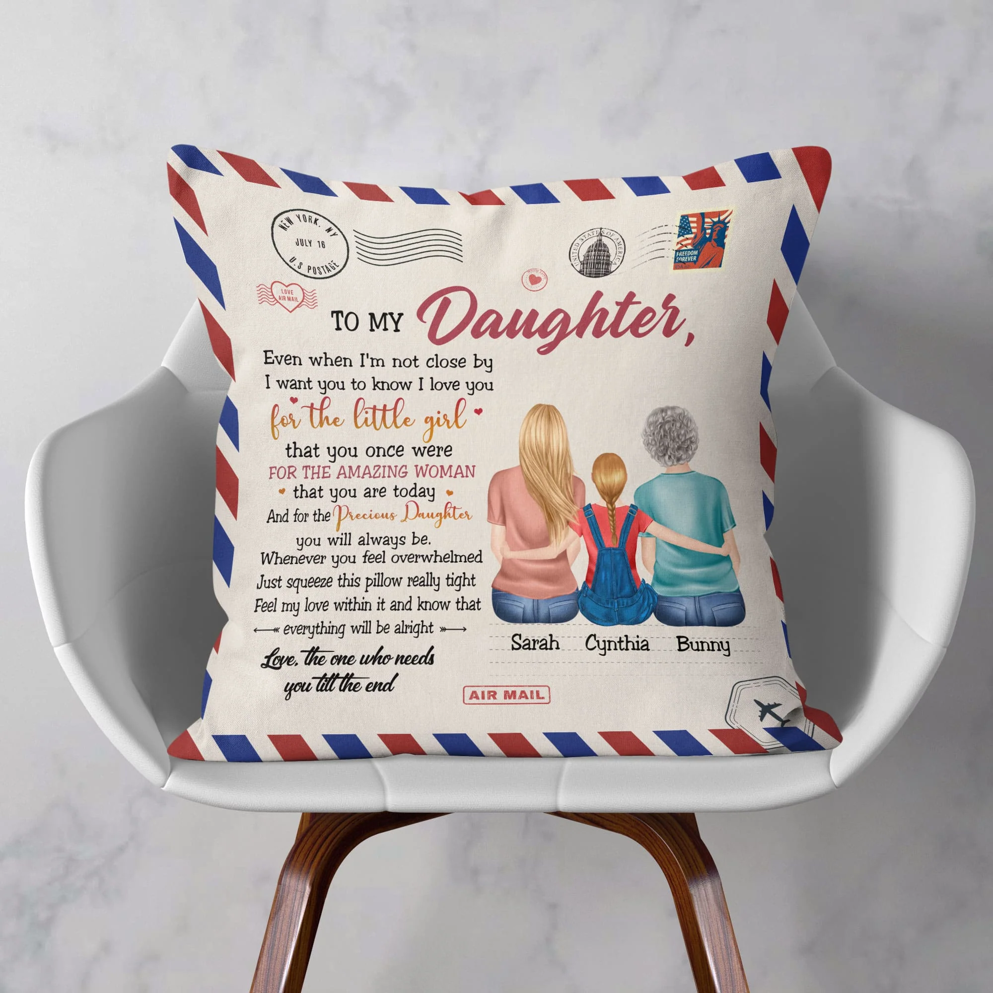 The One Who Needs You Till the End, Family Custom Pillow (Insert Included), Gift For Daughter - Image 2