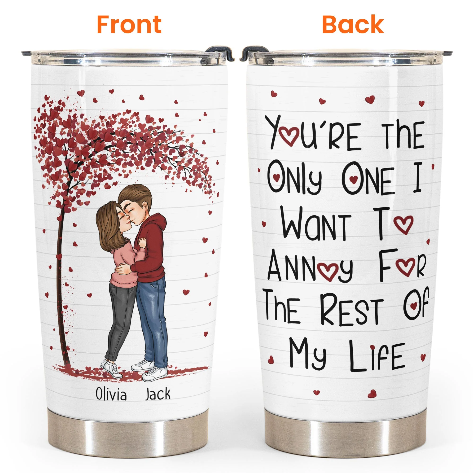 The Only One I Want - Personalized Tumbler Cup - Anniversary, Birthday Gift For Spouse, Lover, Husband, Wife, Boyfriend, Girlfriend - Image 4