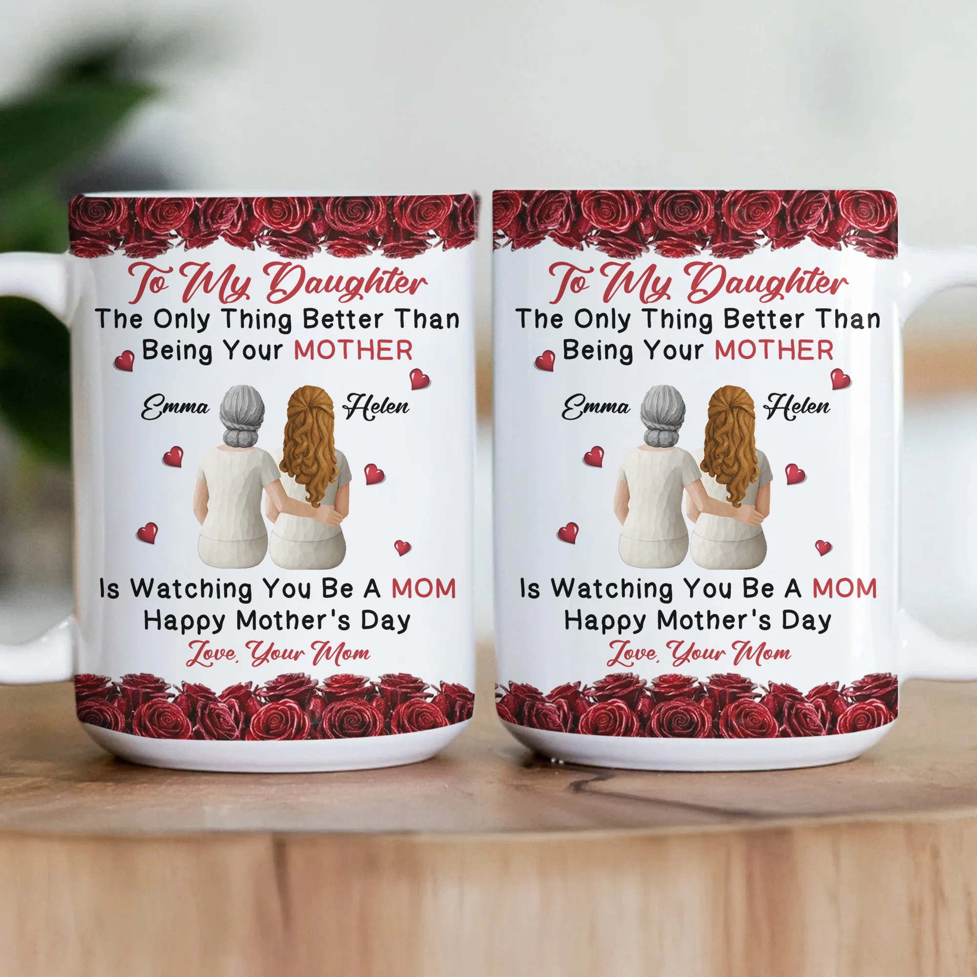 The Only Thing Better Than Being Your Mother Is Watching You Be A Mom Flower - Personalized Mug - Image 3