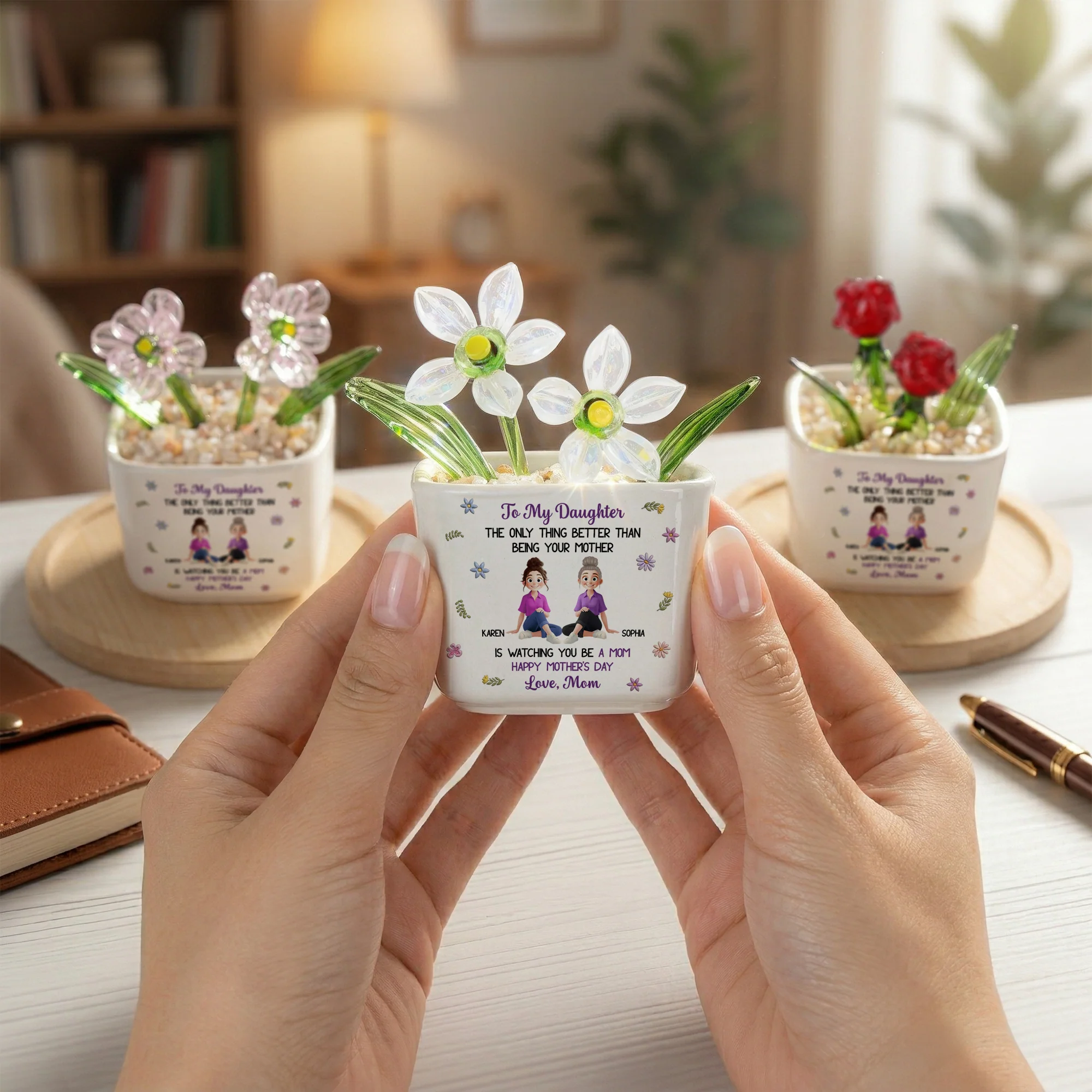 The Only Thing Better Than Being Your Mother Is Watching You Be A Mom - Personalized Plant Pot - Image 3