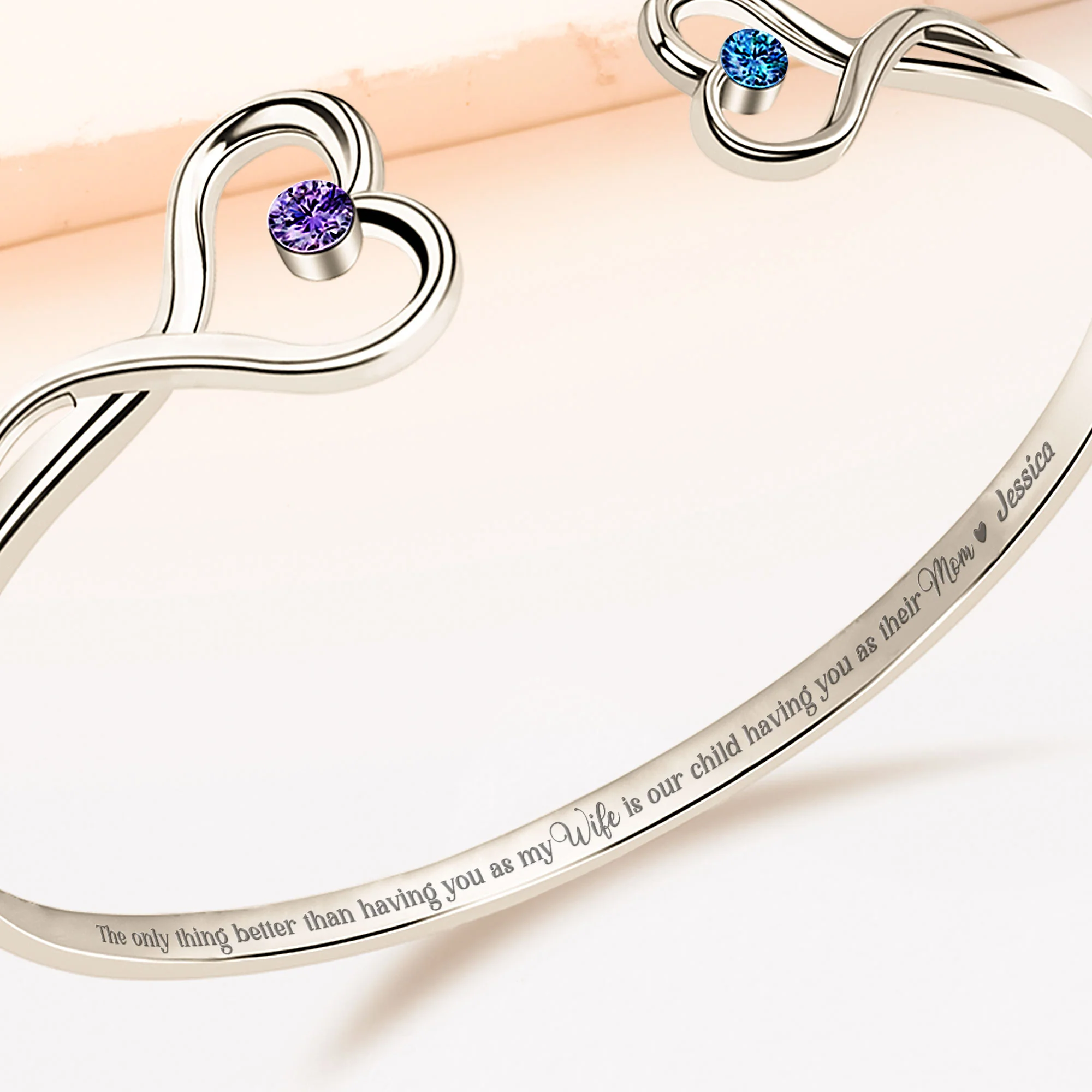 The Only Thing Better Than Having You As My Wife - Personalized Heart Bracelet - Image 4