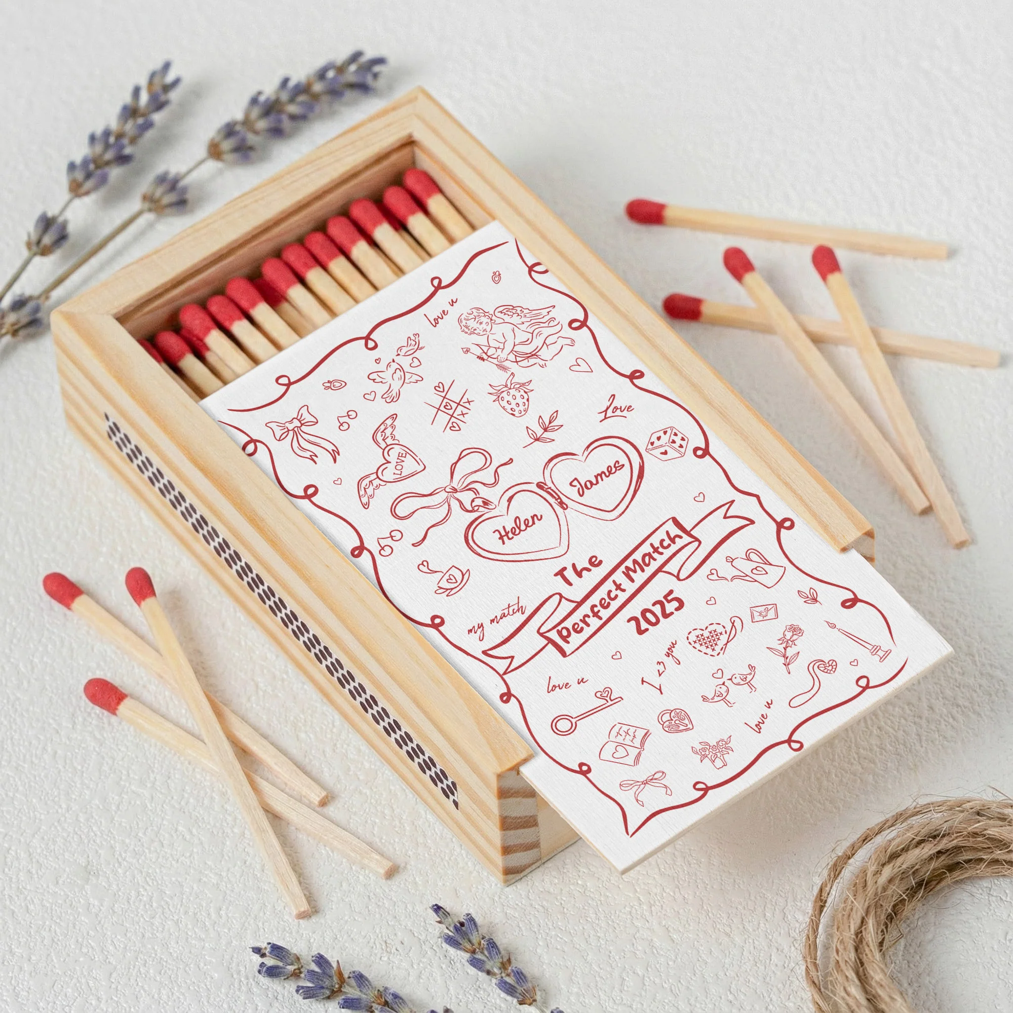 The Perfect Match - Couple Gifts - Personalized Wooden Matchbox - Image 4