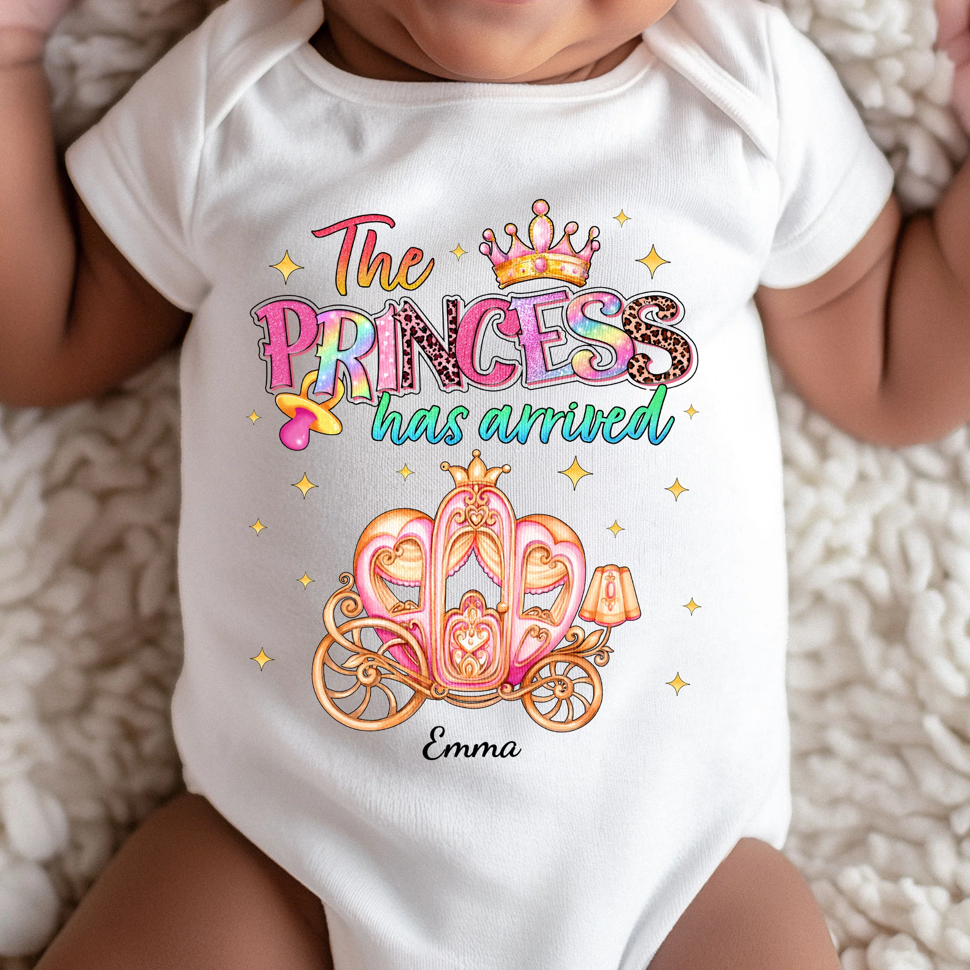 The Princess Has Arrived - Personalized Baby Bodysuit - Image 3