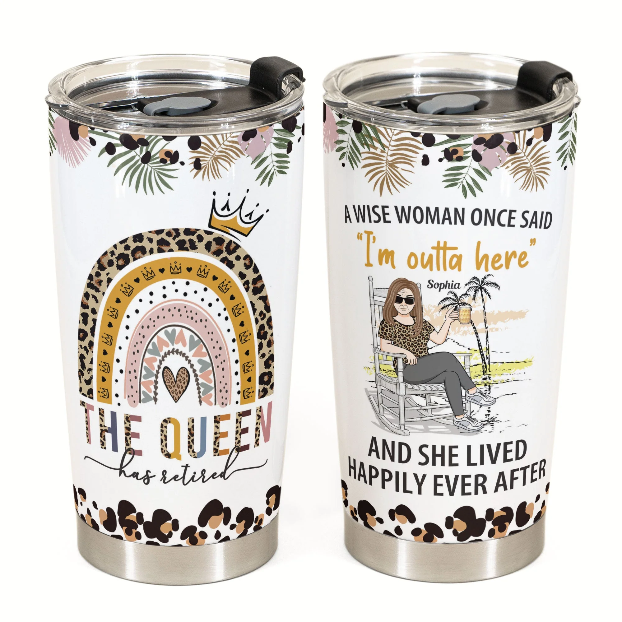 The Queen Has Retired - Personalized Tumbler Cup - Birthday, Funny, Retirement Gift For Woman, Lady - Image 2