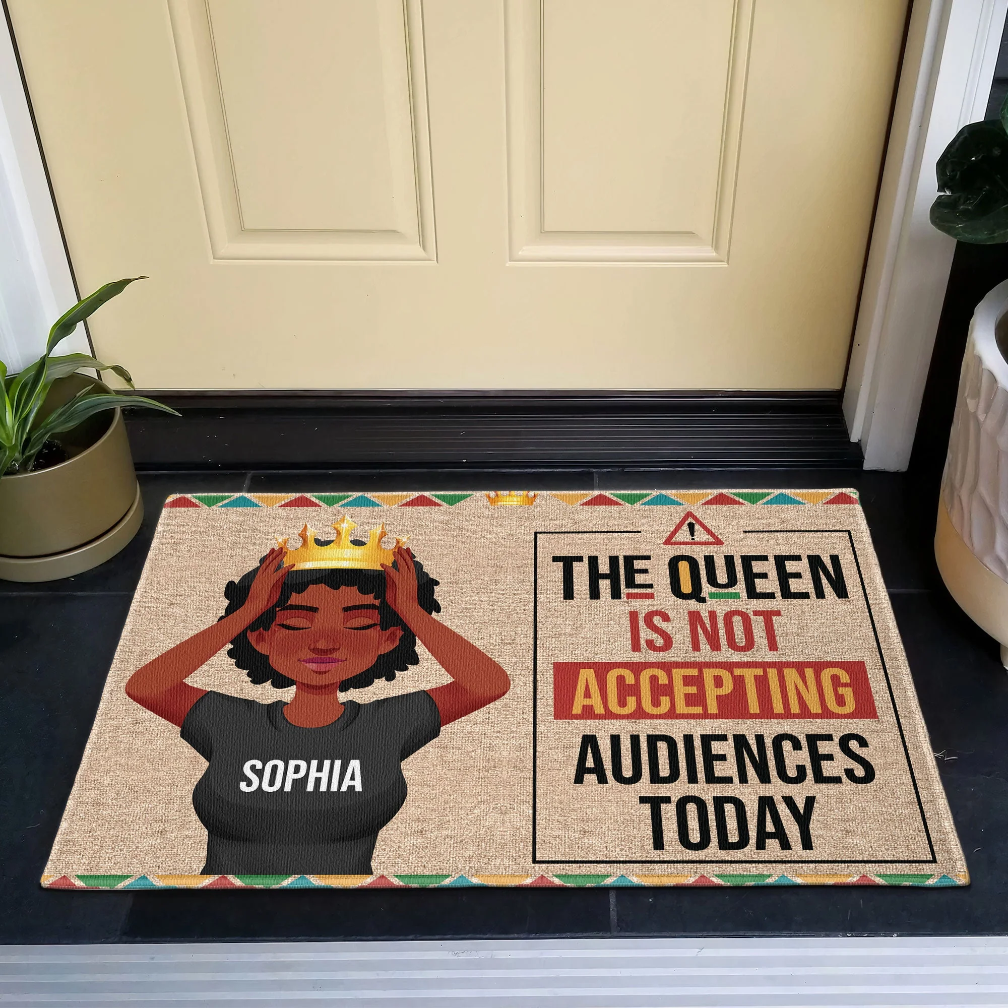 The Queen Is Not Accepting Audiences Today - Personalized Doormat - Image 4