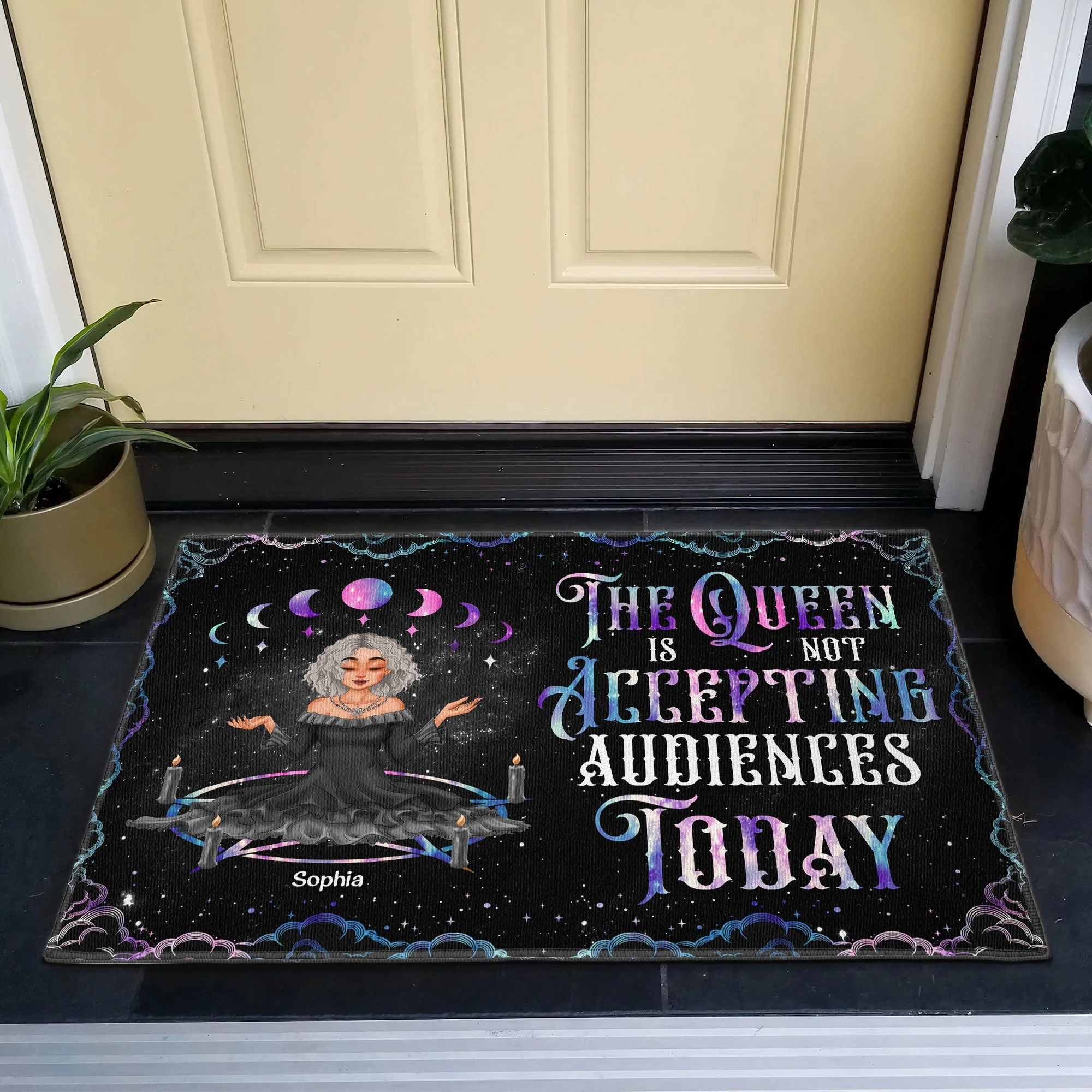 The Queen Is Not Accepting Audiences Today - Personalized Doormat - Image 3