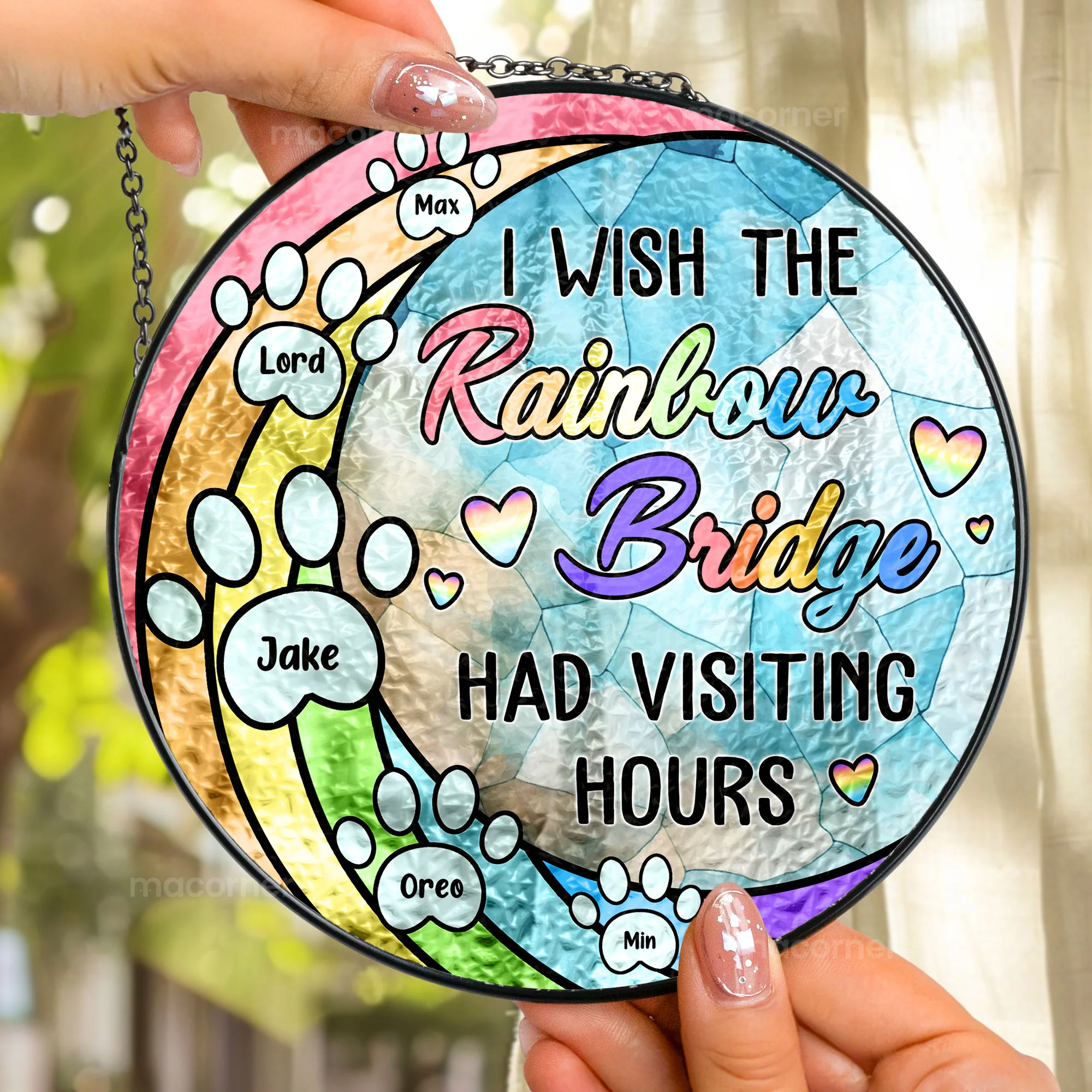The Rainbow Bridge - Personalized Stained Glass Window Hanging Suncatcher - Image 2