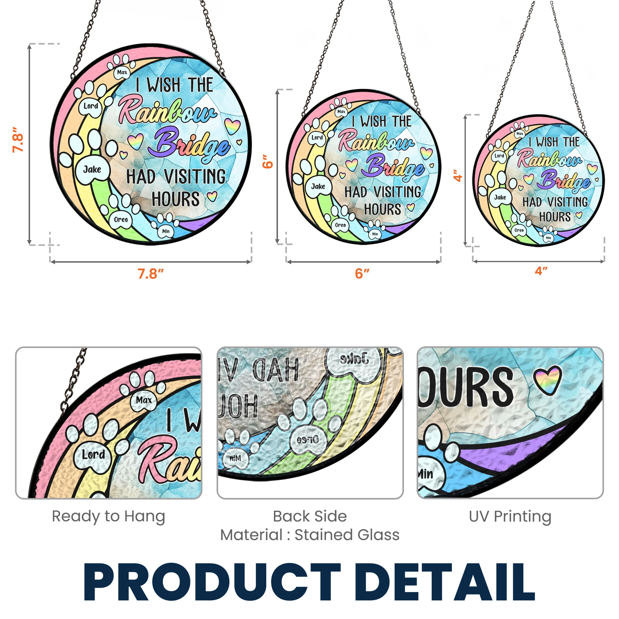 The Rainbow Bridge - Personalized Stained Glass Window Hanging Suncatcher - Image 5