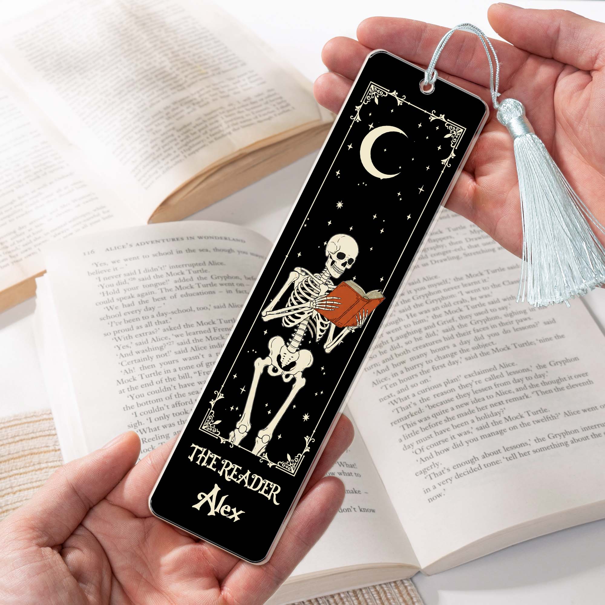 The Reader Halloween Gothic Style For Book Lovers - Custom Bookmark - Image 2