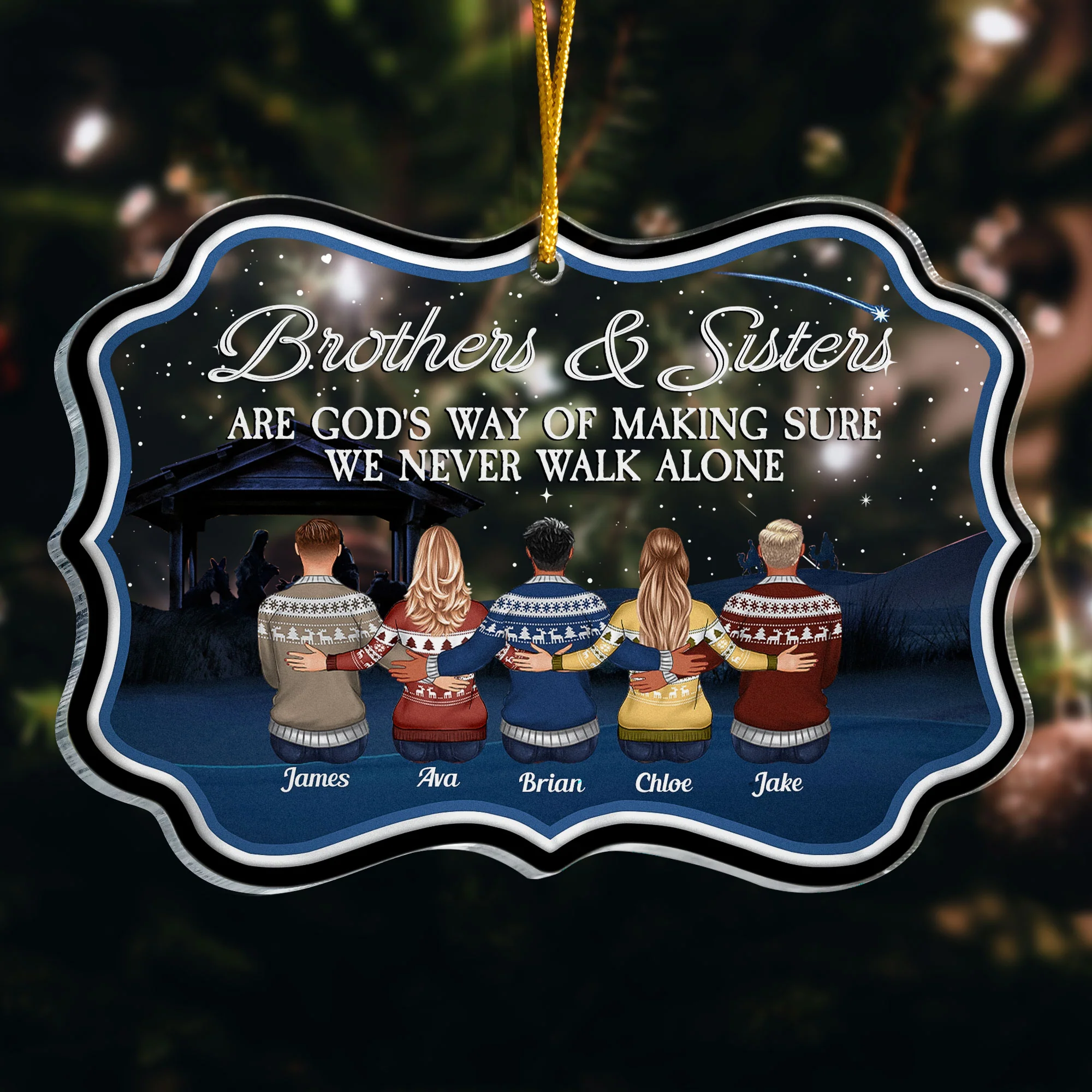The Siblings Love Is Forever - Personalized Acrylic Ornament - Image 4