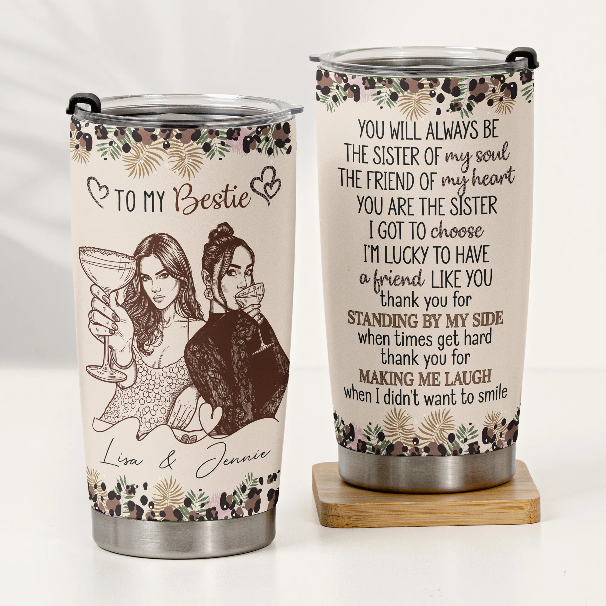 The Sister Of My Soul Friendship Thankyou Gifts - Turn Your Photo Into Art - Personalized Tumbler - Image 2