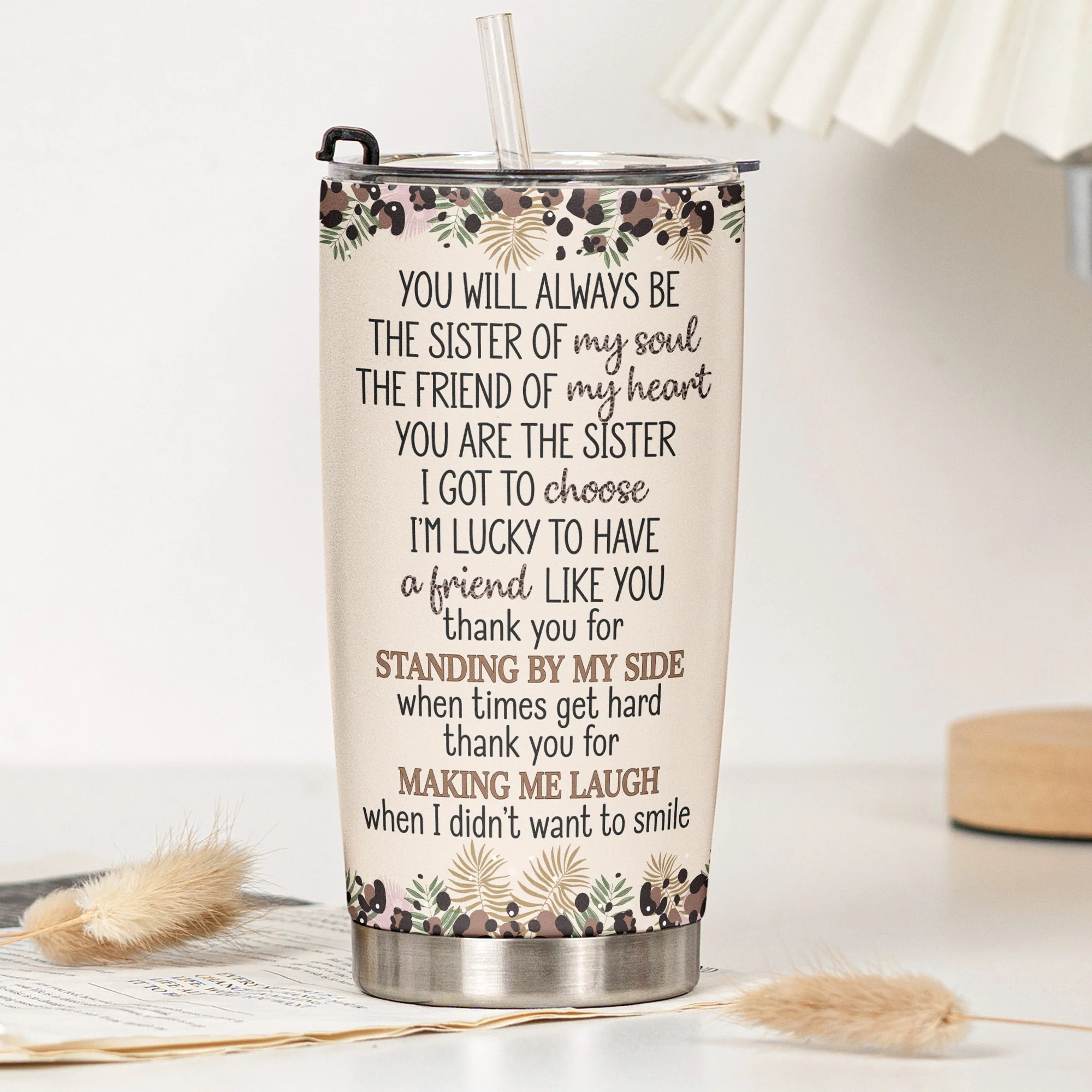 The Sister Of My Soul Friendship Thankyou Gifts - Turn Your Photo Into Art - Personalized Tumbler - Image 5