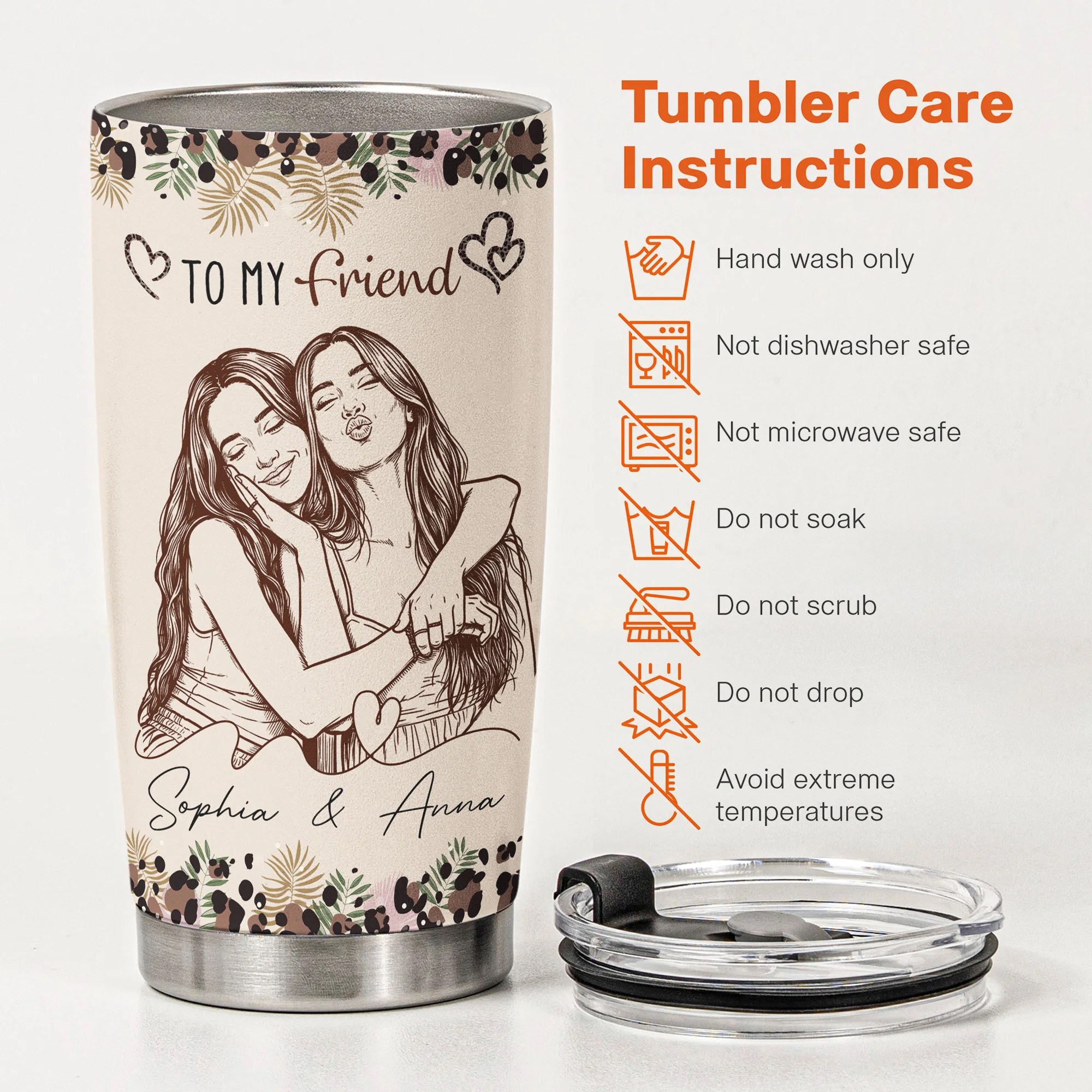 The Sister Of My Soul Friendship Thankyou Gifts - Turn Your Photo Into Art - Personalized Tumbler - Image 6