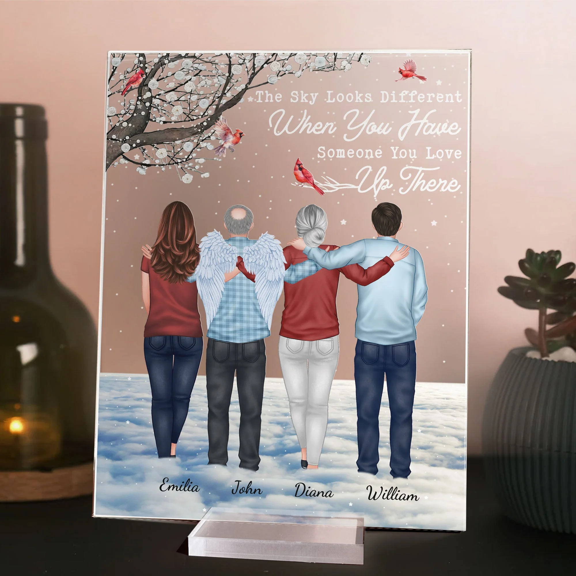 The Sky Looks Different When Someone You Love Is Up There Ver 2 - Personalized Acrylic Plaque - Image 2