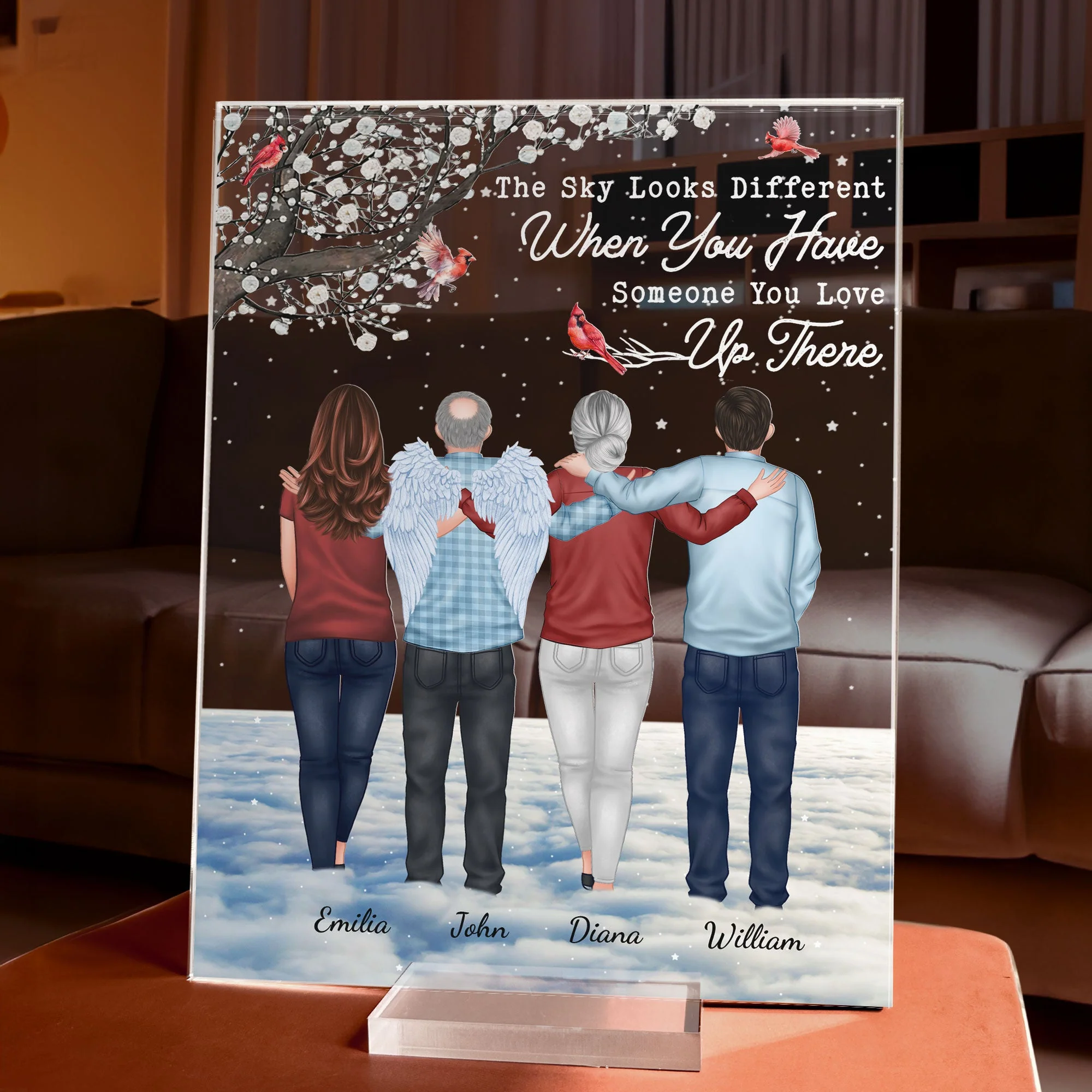 The Sky Looks Different When Someone You Love Is Up There Ver 2 - Personalized Acrylic Plaque - Image 3