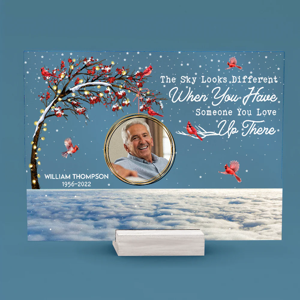 The Sky Looks Different When You Have Someone You Love Up There - Personalized Acrylic Photo Plaque - Image 3