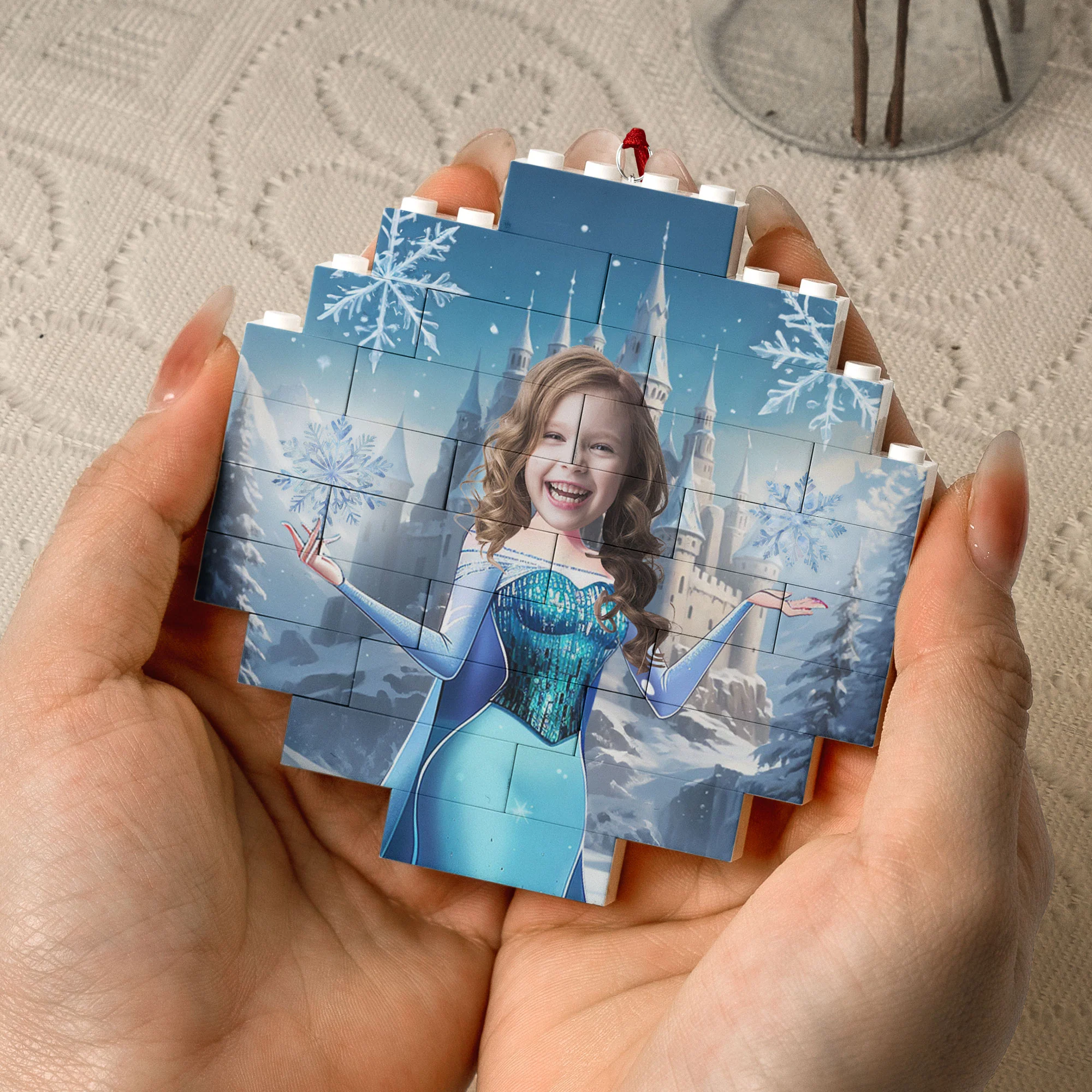 The Snow Princess - Christmas Gifts For Little Girls, Daughter - Custom Buildable Christmas Photo Ornament - Image 5