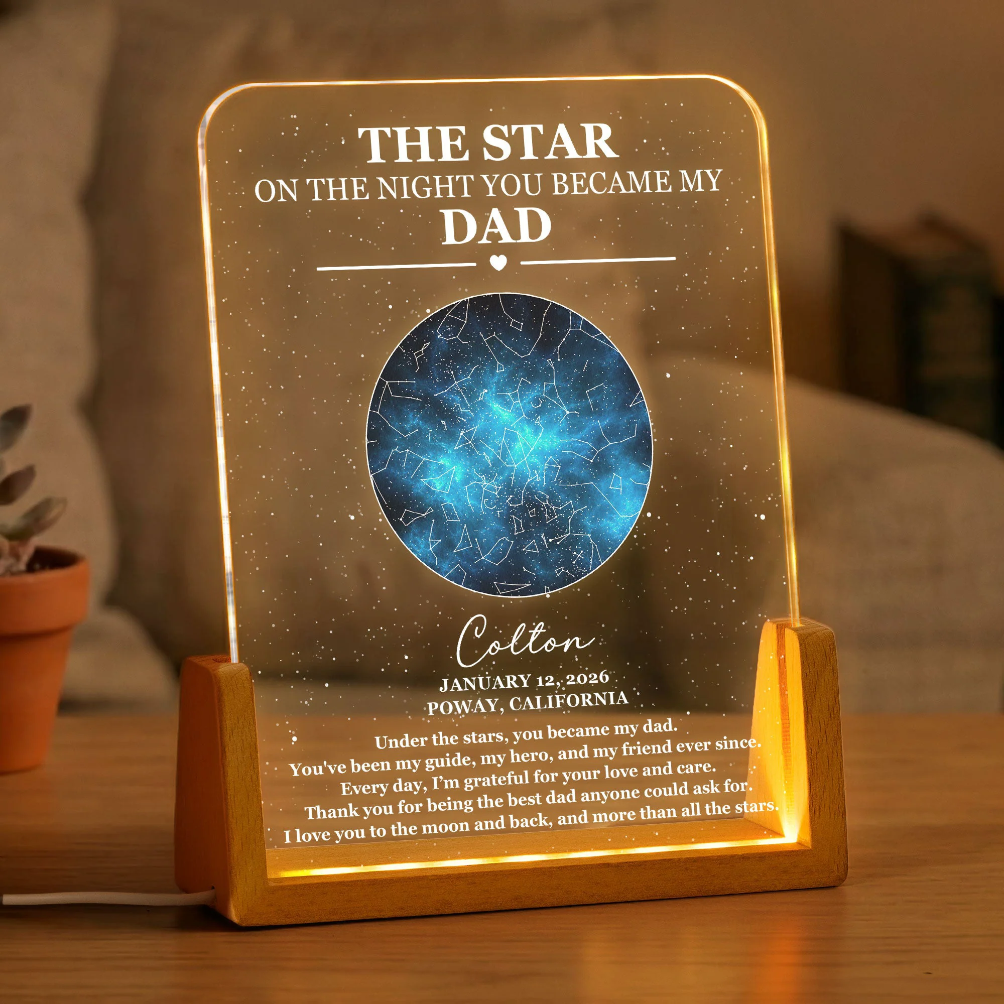The Star On The Night You Became Our Dad - Custom Star Map - Personalized Night Light