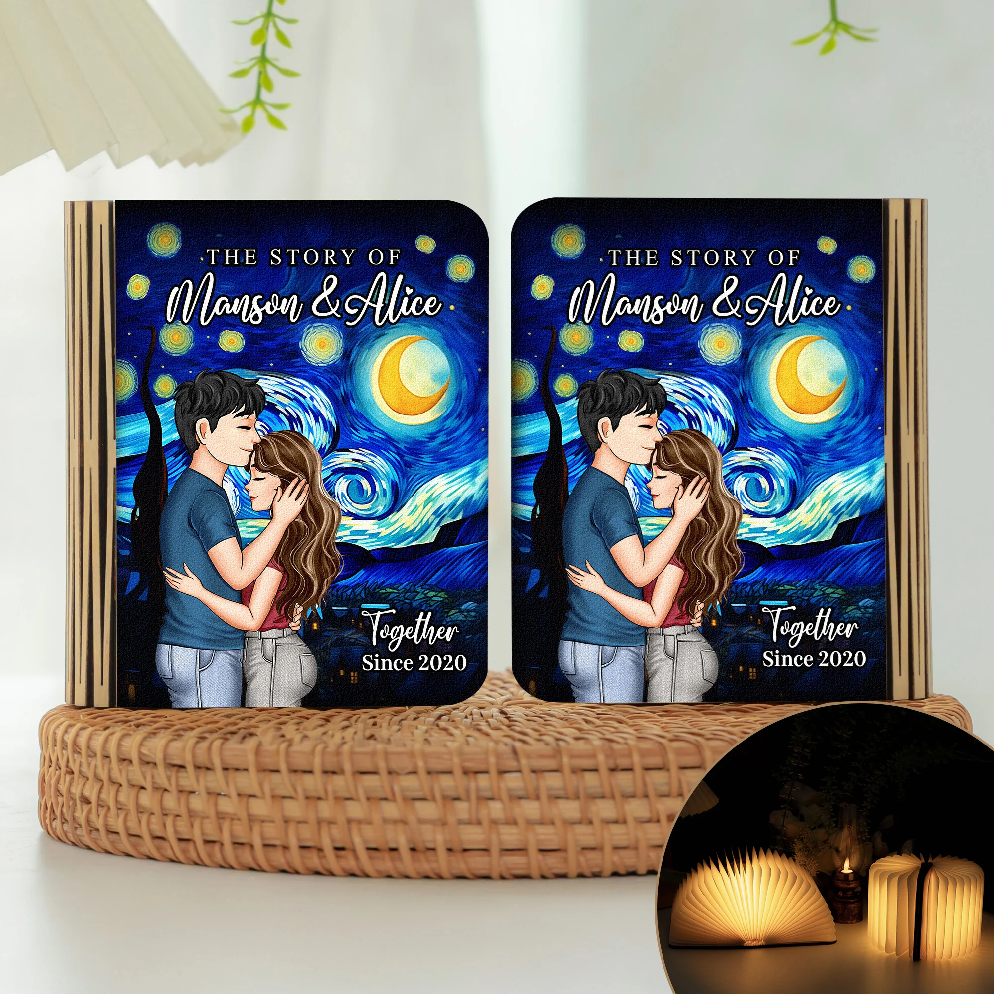 The Story Of Us, Together Since - Personalized Book Lamp - Image 2