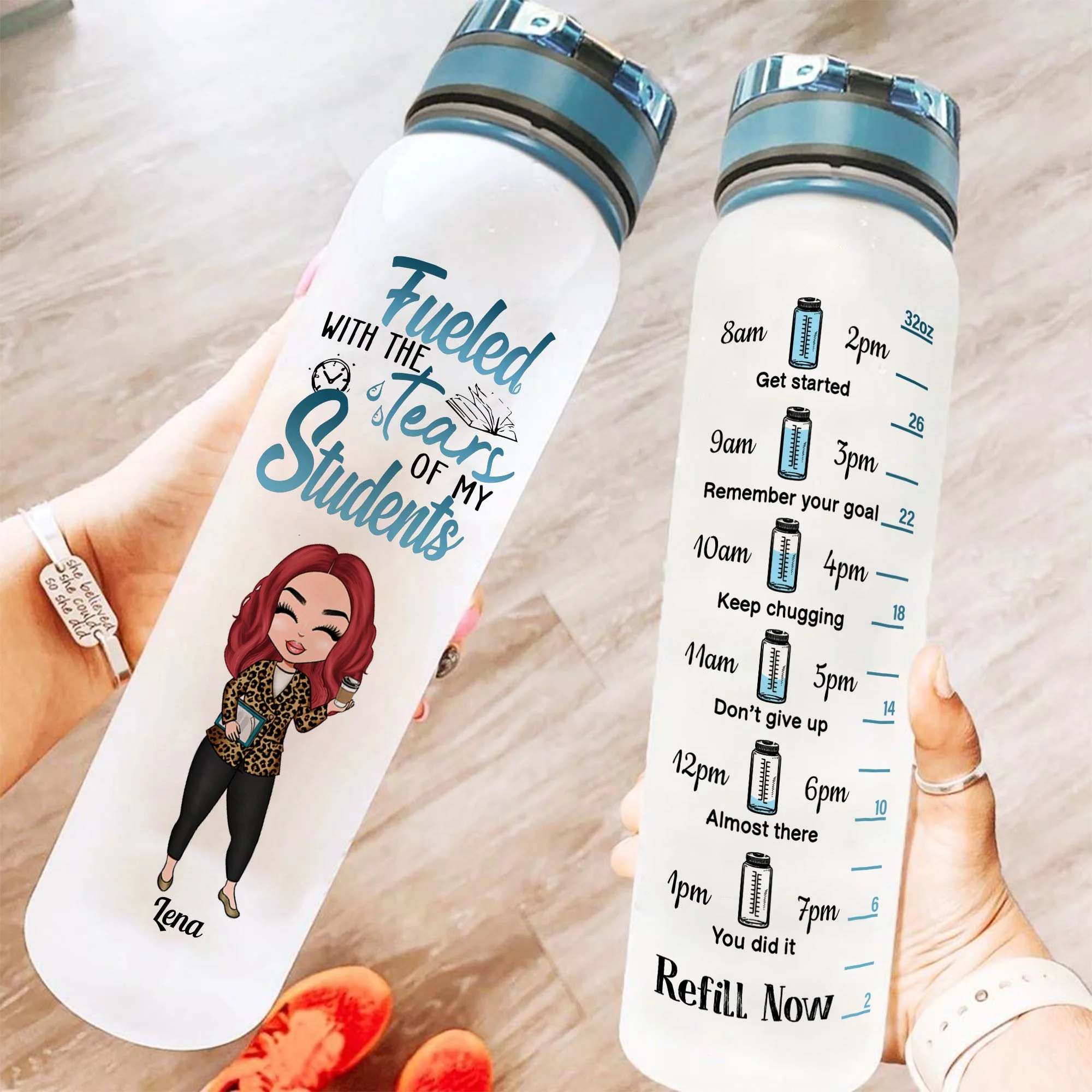 The Tears Of My Students - Personalized Water Tracker Bottle - Birthday, Appreciation Gift For Teacher, Funny Gift - Image 2