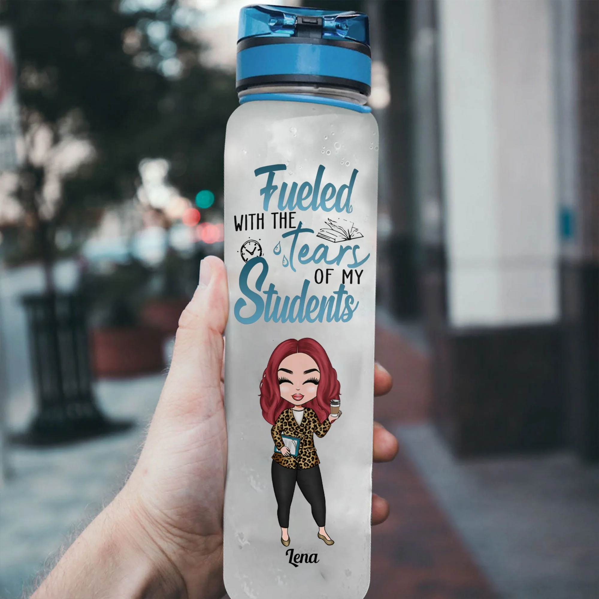 The Tears Of My Students - Personalized Water Tracker Bottle - Birthday, Appreciation Gift For Teacher, Funny Gift - Image 3