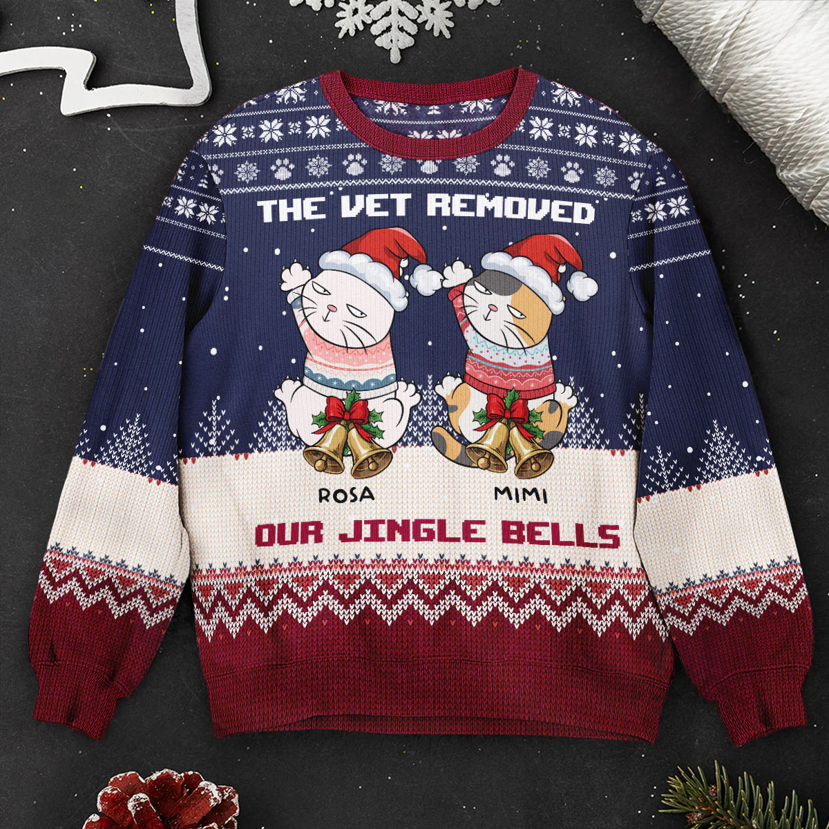 The Vet Removed My Jingle Bells - Personalized Ugly Sweater - Image 3