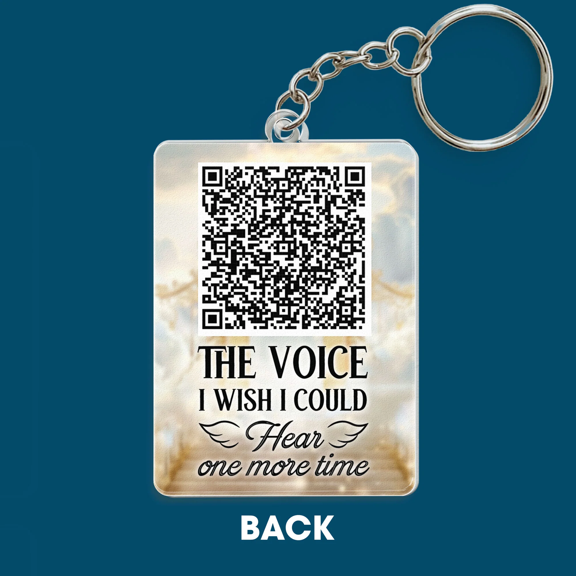 The Voice I Wish I Could Hear One More Time - Personalized Acrylic Photo Keychain - Image 5