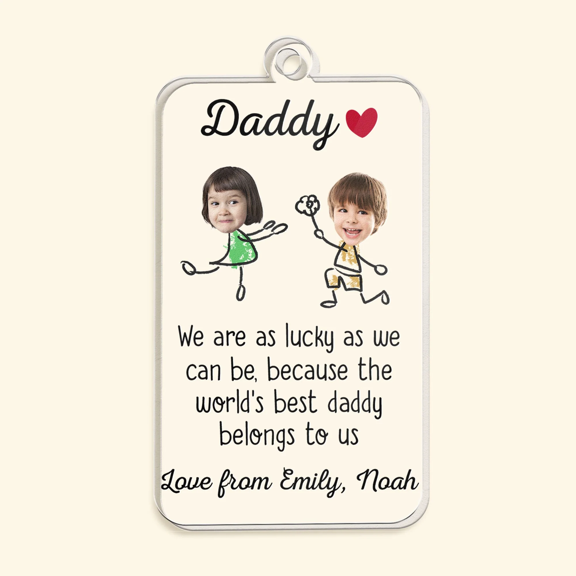 The World's Best Daddy Belongs To Me - Personalized Acrylic Photo Keychain - Image 5